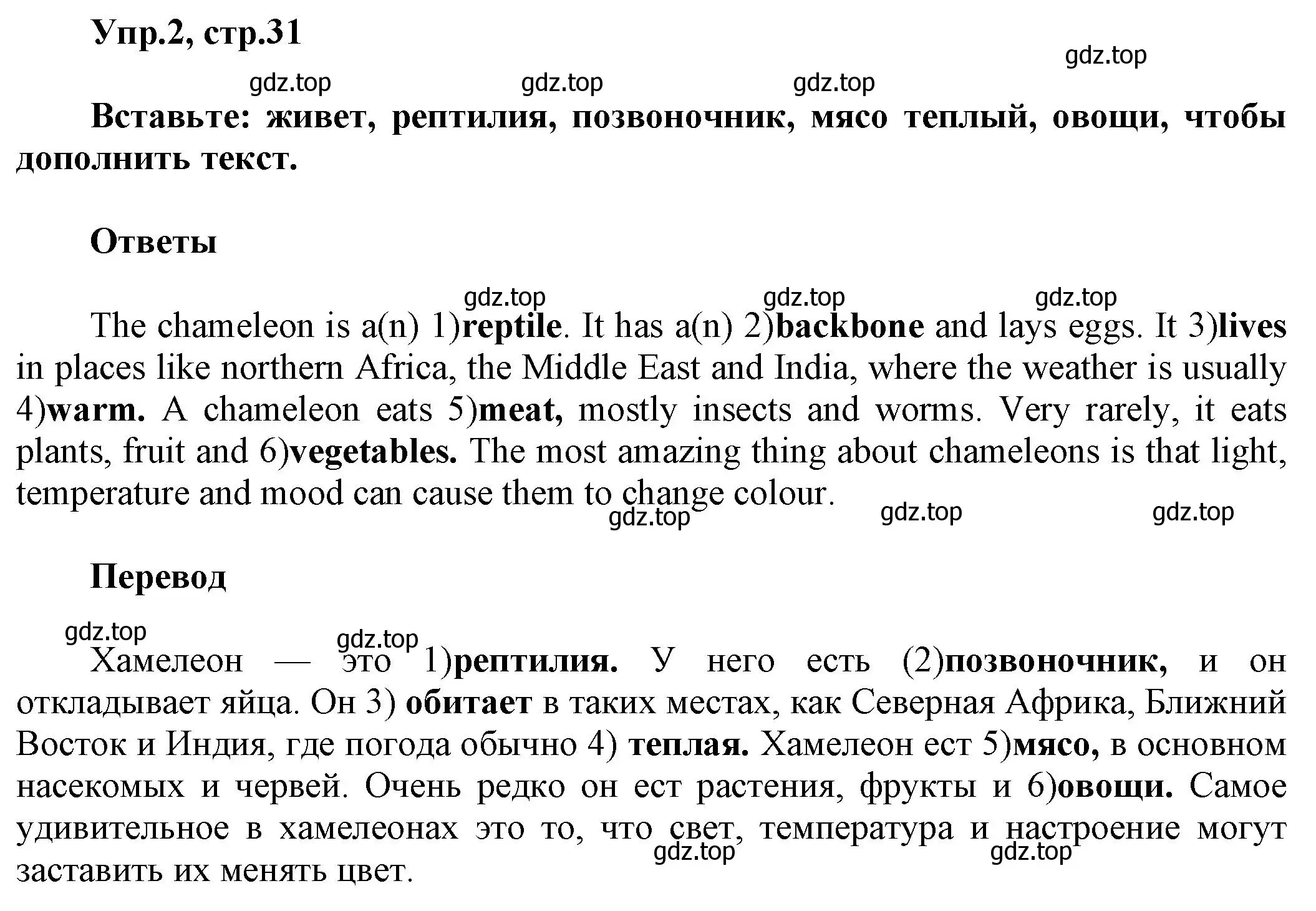 Решение номер 2 (страница 31) гдз по английскому языку 5 класс Баранова, Дули, рабочая тетрадь