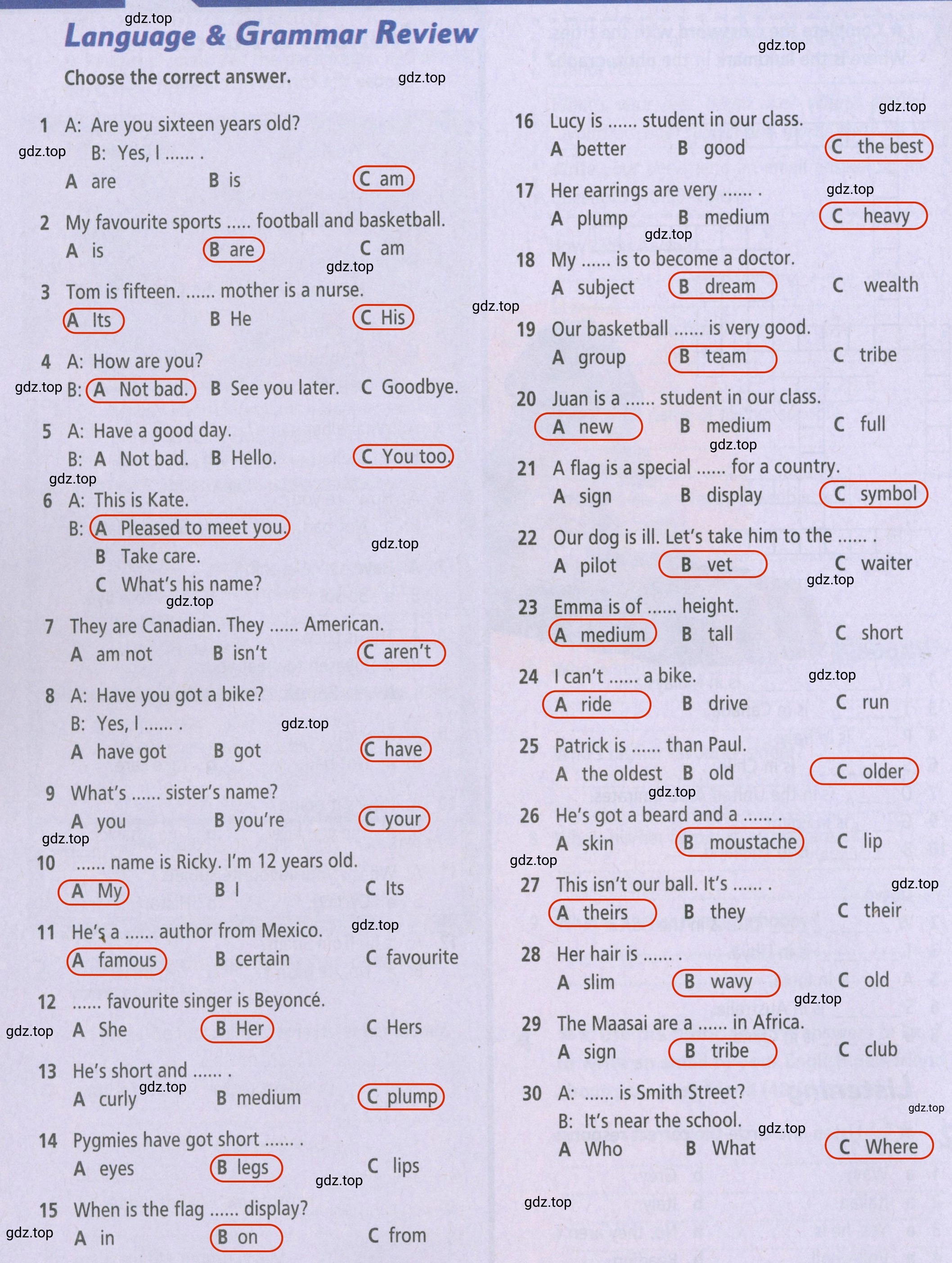 Решение 2.  Language & Grammar Review (страница 12) гдз по английскому языку 5 класс Баранова, Дули, рабочая тетрадь