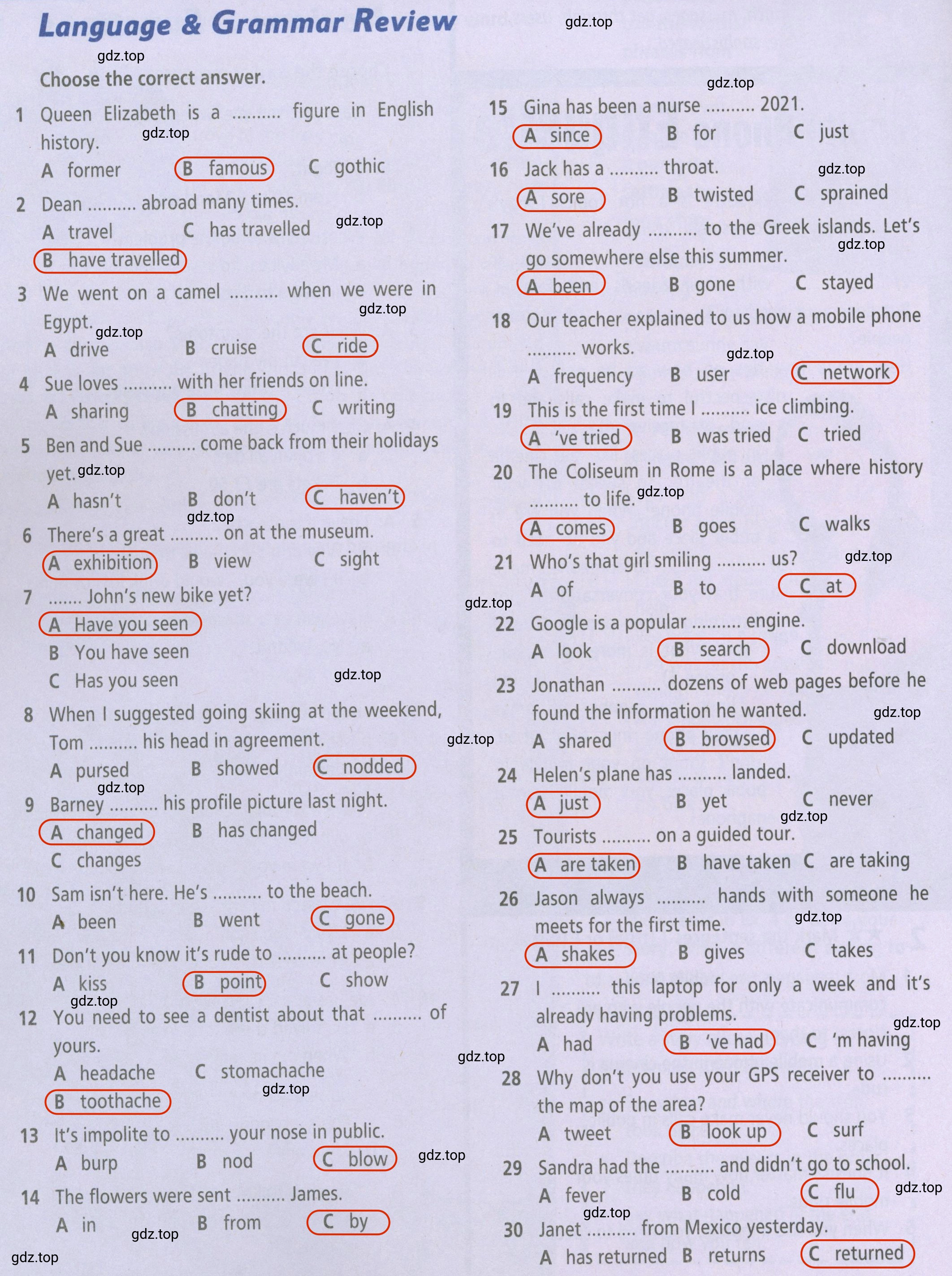 Решение 2.  Language & Grammar Review (страница 62) гдз по английскому языку 5 класс Баранова, Дули, рабочая тетрадь