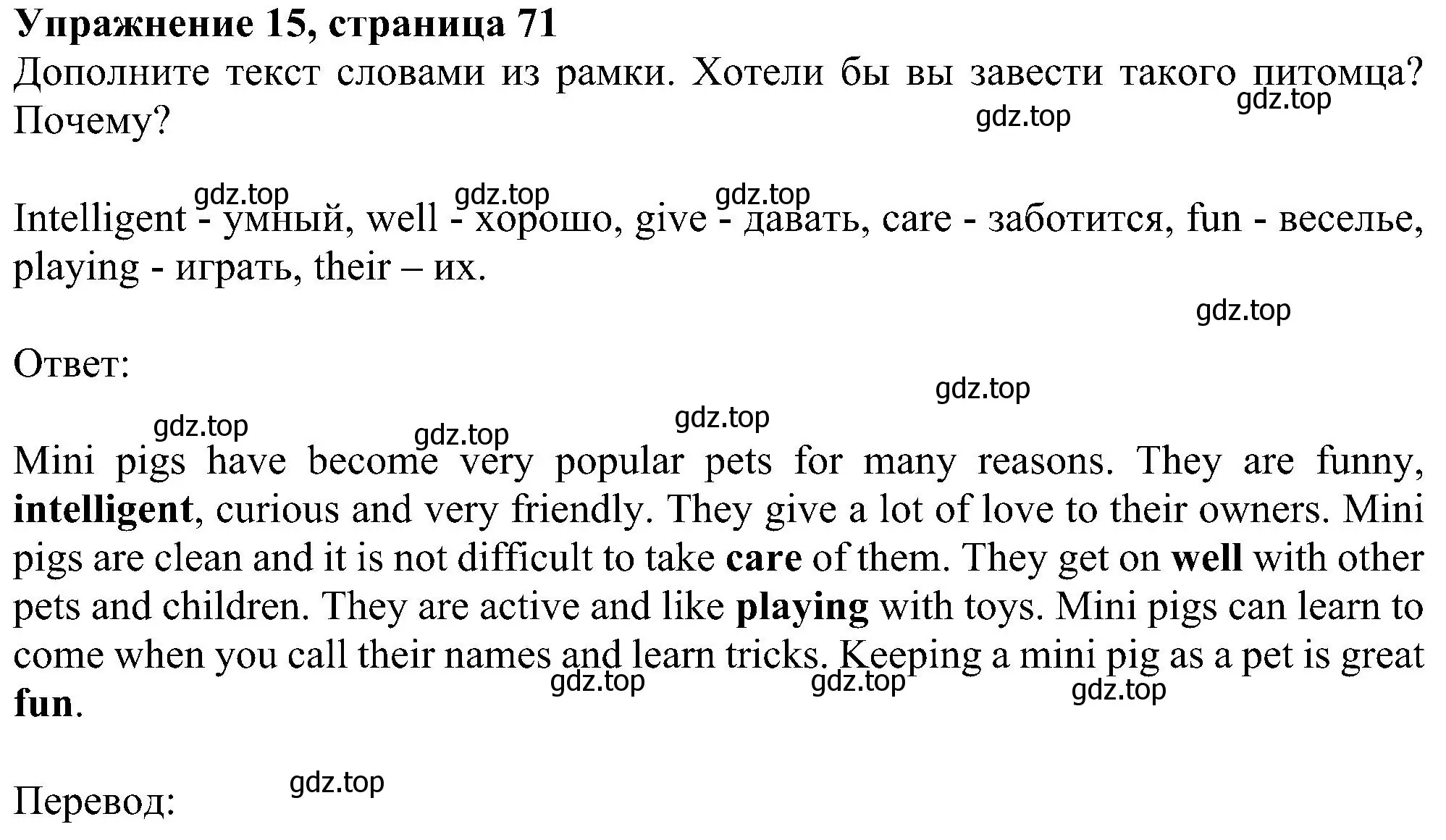 Решение номер 15 (страница 71) гдз по английскому языку 5 класс Биболетова, Денисенко, рабочая тетрадь