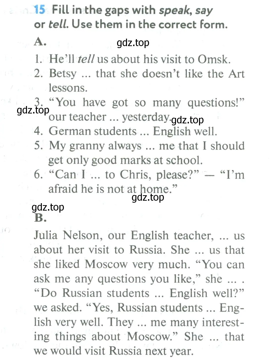 Условие номер 15 (страница 11) гдз по английскому языку 5 класс Биболетова, Денисенко, учебник