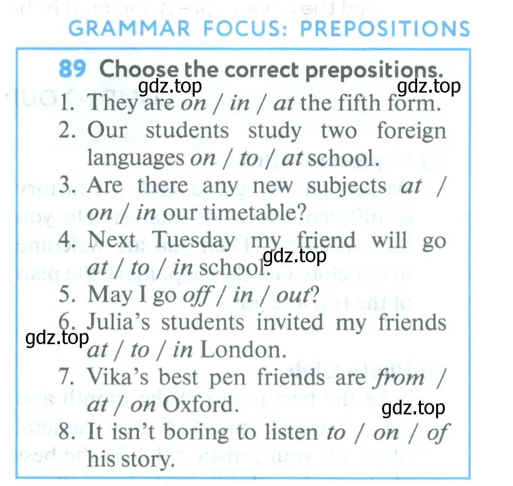 Условие номер 89 (страница 29) гдз по английскому языку 5 класс Биболетова, Денисенко, учебник