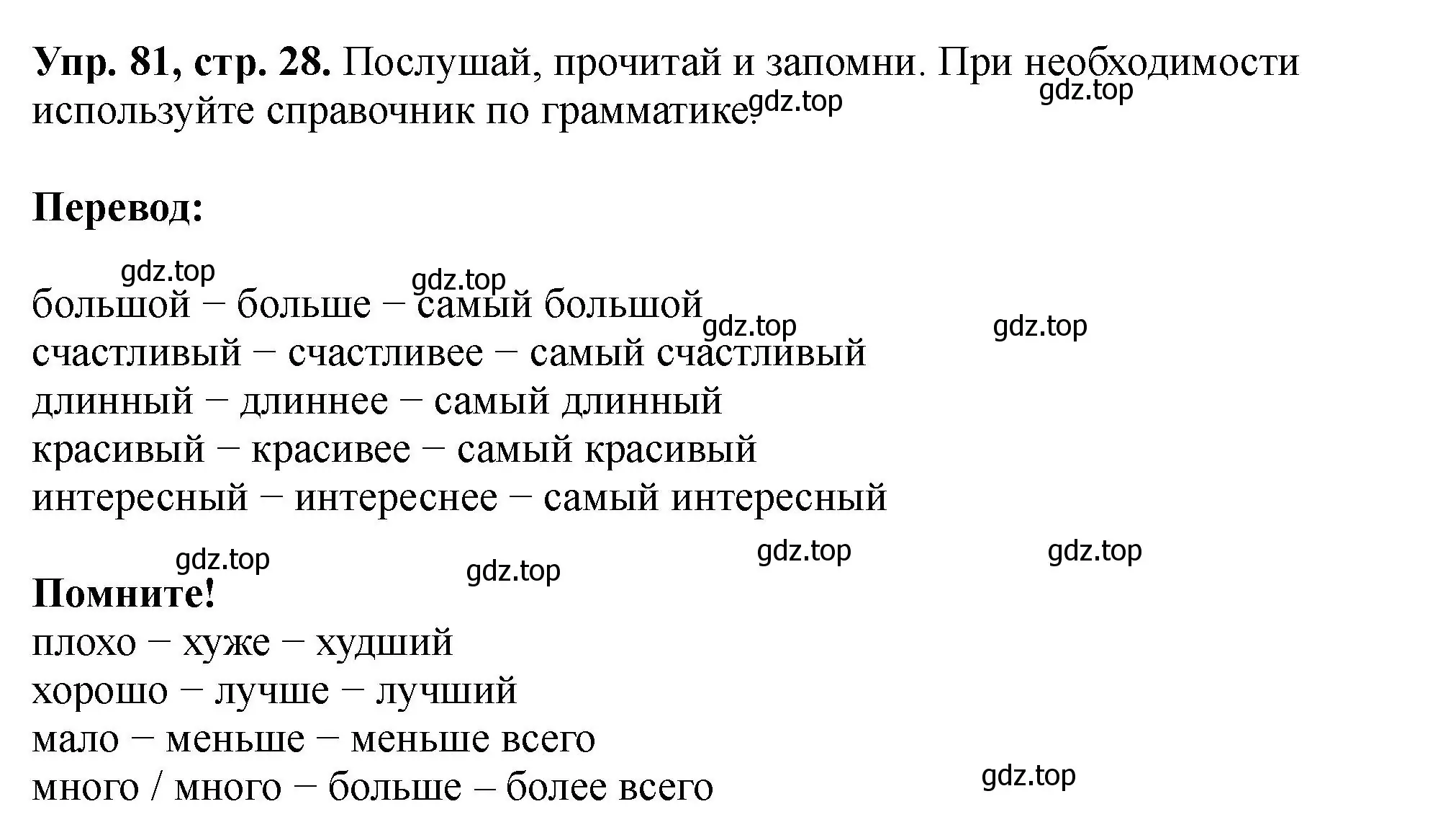 Решение номер 81 (страница 28) гдз по английскому языку 5 класс Биболетова, Денисенко, учебник