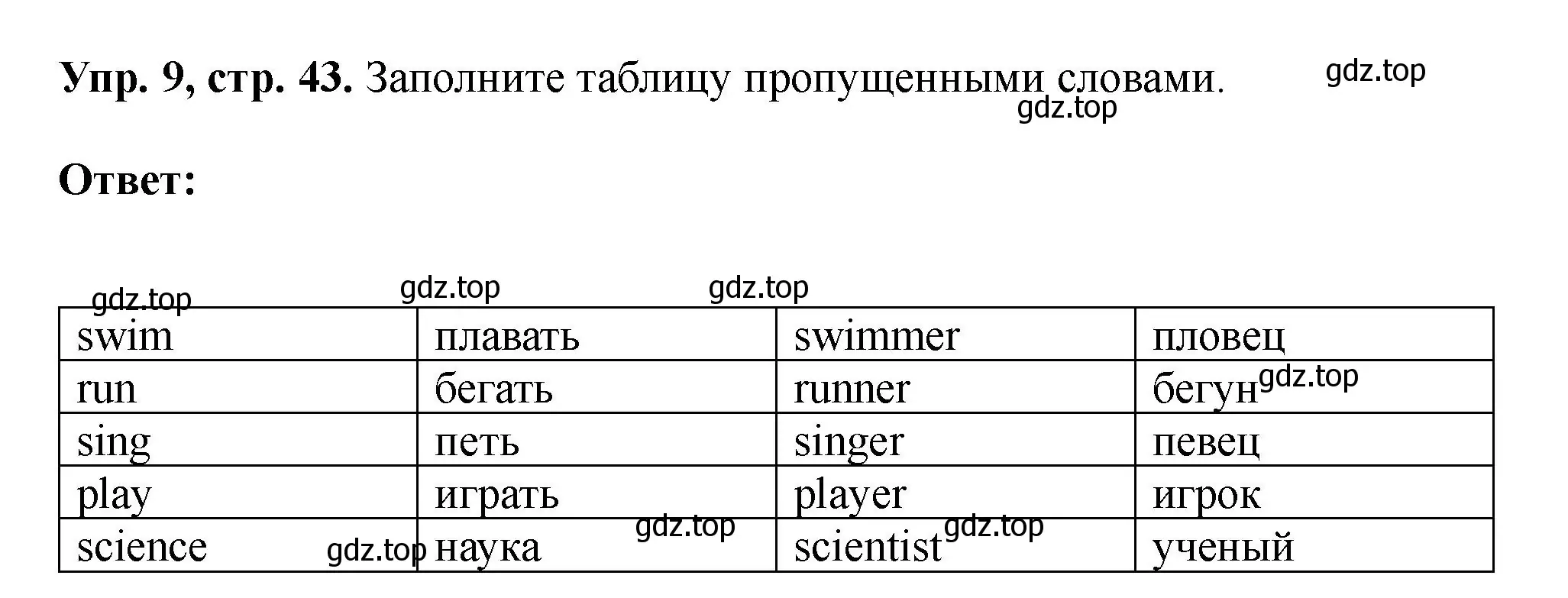 Решение номер 9 (страница 43) гдз по английскому языку 5 класс Биболетова, Денисенко, учебник