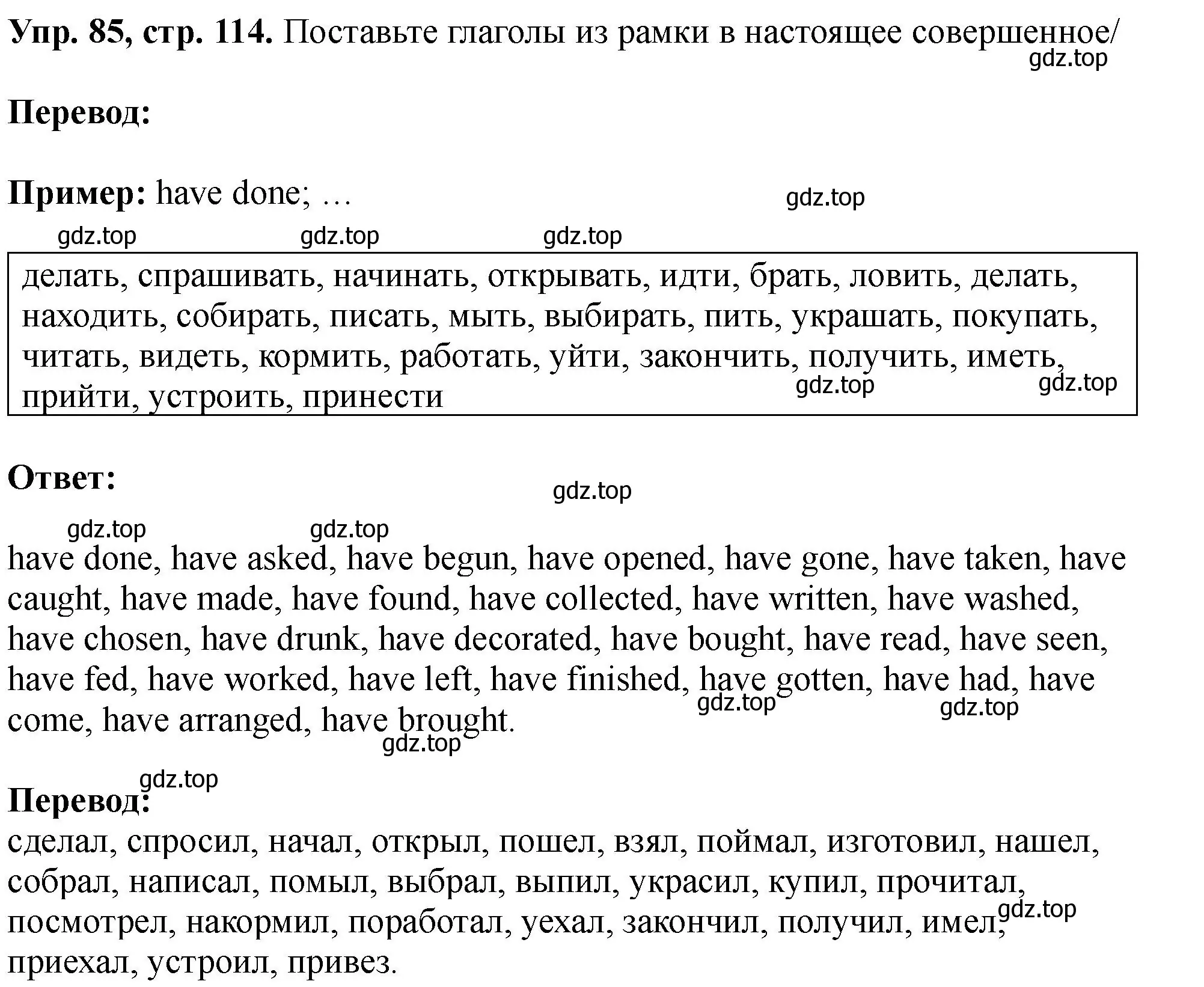 Решение номер 85 (страница 114) гдз по английскому языку 5 класс Биболетова, Денисенко, учебник