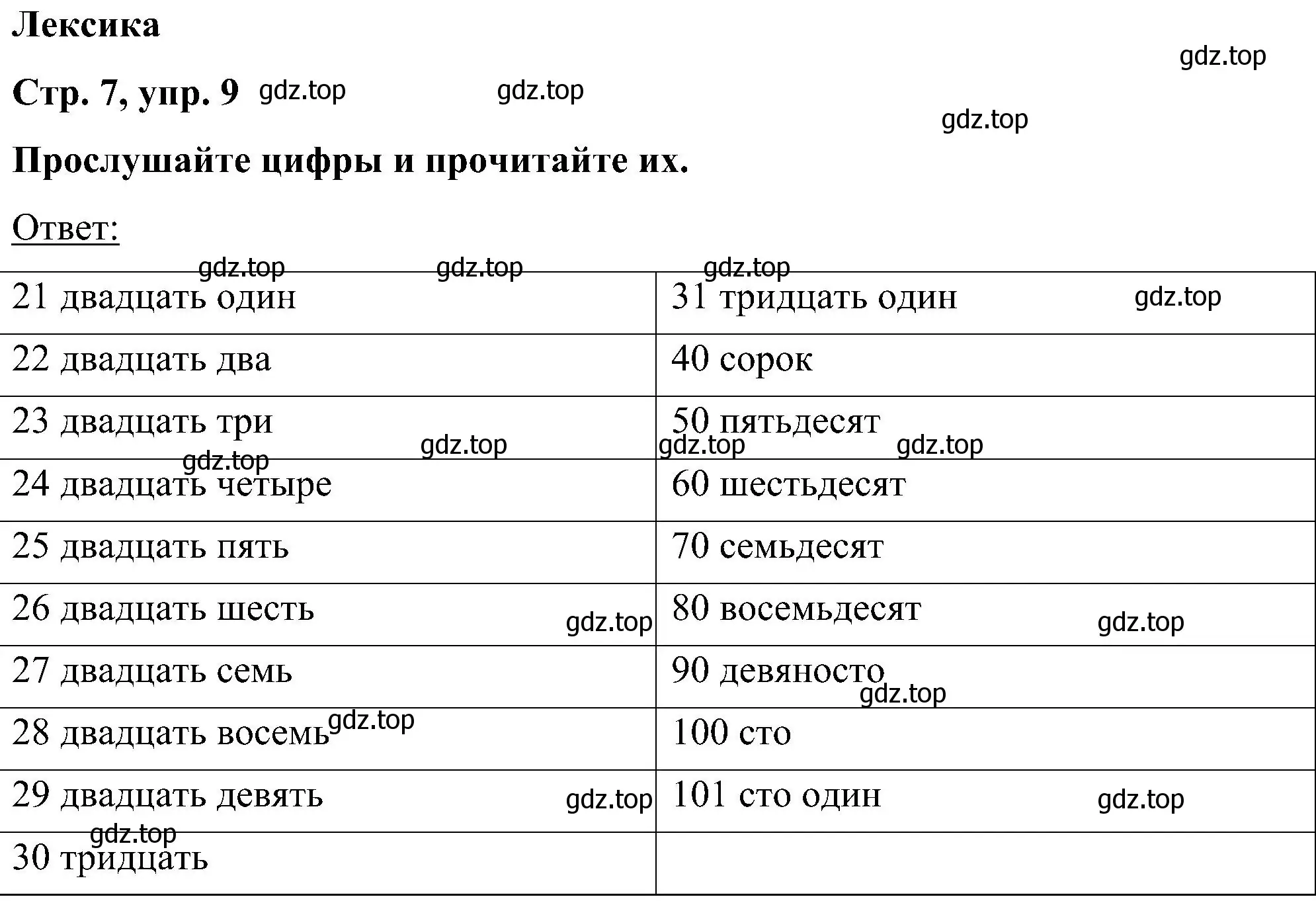 Решение номер 9 (страница 7) гдз по английскому языку 5 класс Комарова, Ларионова, учебник