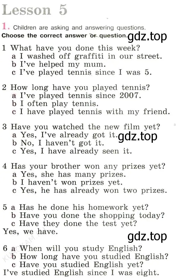 Условие  Lesson 5 (страница 38) гдз по английскому языку 5 класс Кузовлев, Лапа, рабочая тетрадь