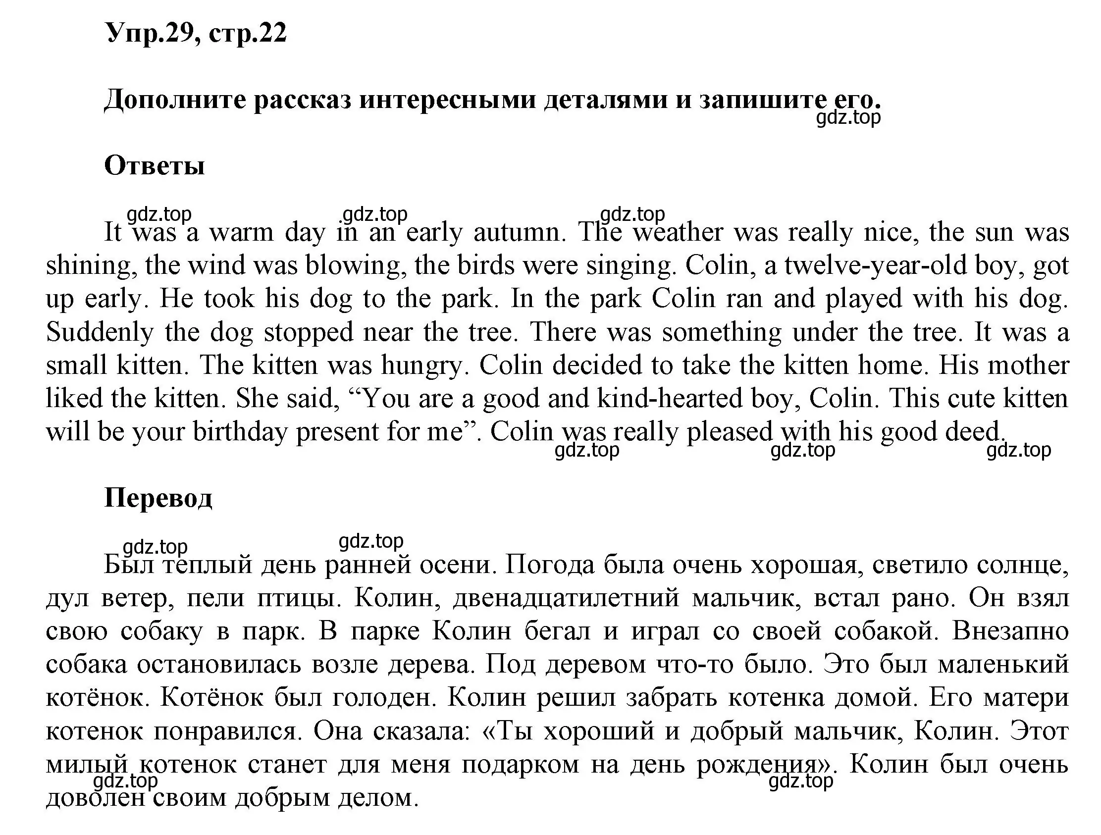 Решение номер 29 (страница 22) гдз по английскому языку 5 класс Афанасьева, Михеева, рабочая тетрадь