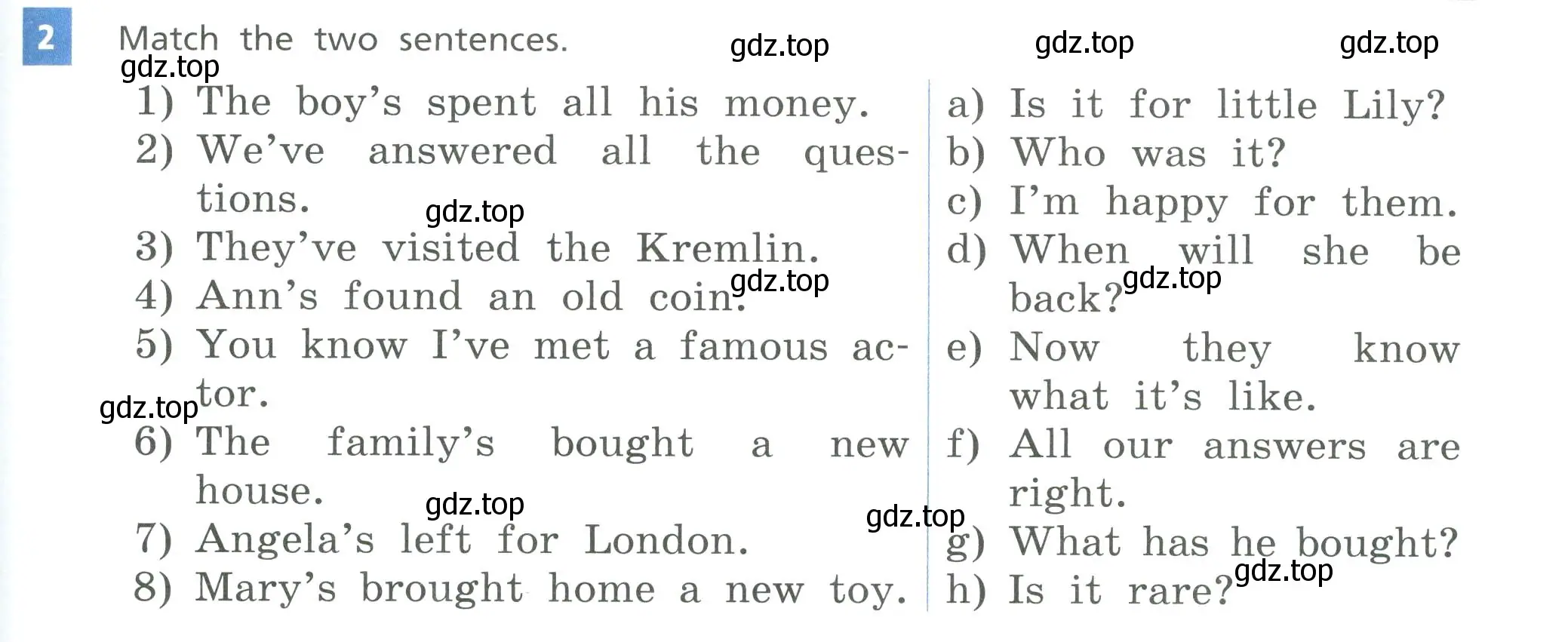 Условие номер 2 (страница 113) гдз по английскому языку 5 класс Афанасьева, Михеева, учебник 2 часть