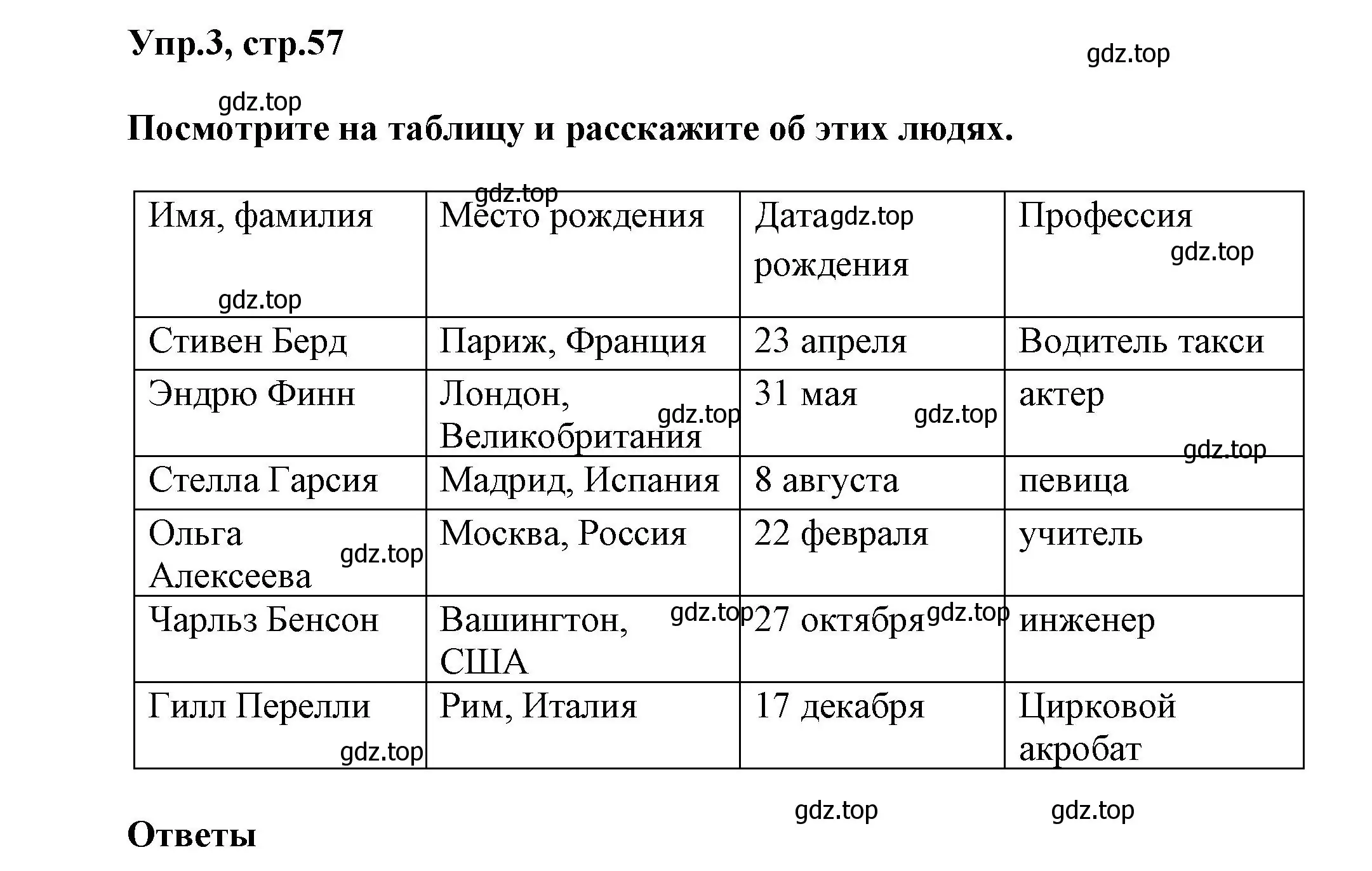 Решение номер 3 (страница 57) гдз по английскому языку 5 класс Афанасьева, Михеева, учебник 1 часть