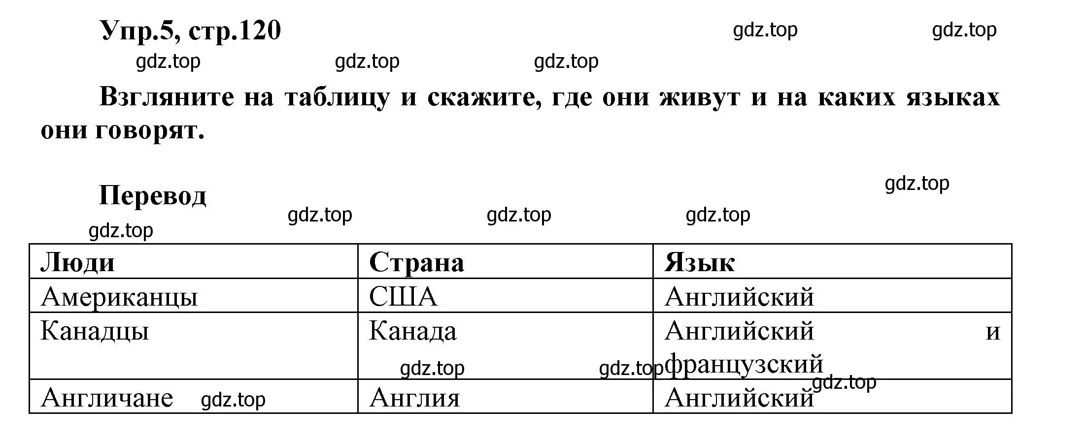 Решение номер 5 (страница 120) гдз по английскому языку 5 класс Афанасьева, Михеева, учебник 1 часть