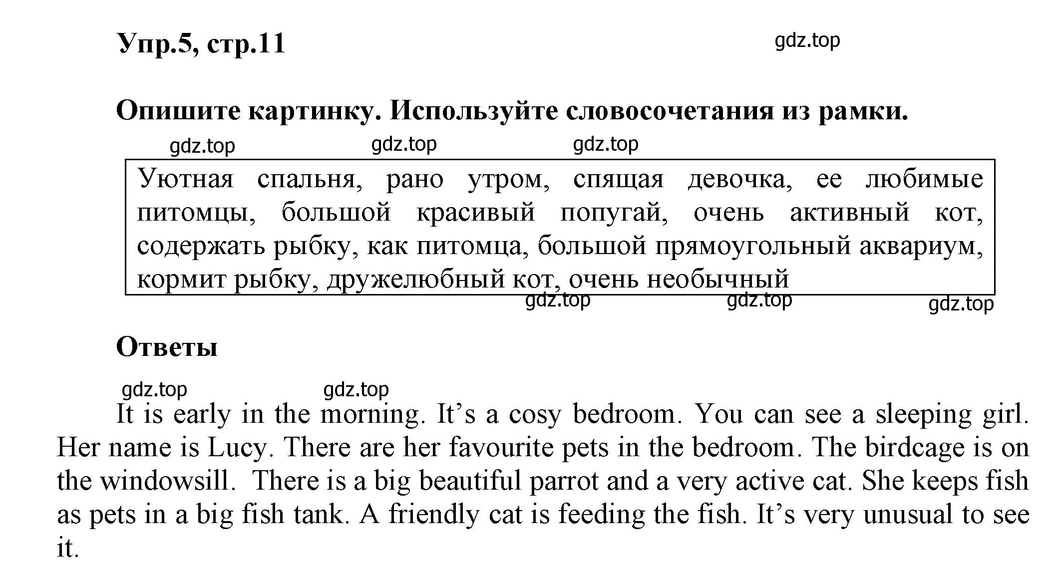 Решение номер 5 (страница 11) гдз по английскому языку 5 класс Афанасьева, Михеева, учебник 2 часть