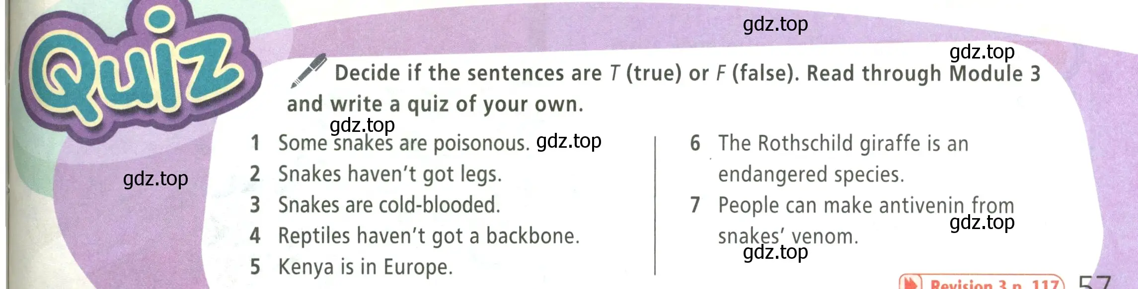 Условие номер Quiz (страница 57) гдз по английскому языку 5 класс Баранова, Дули, учебник