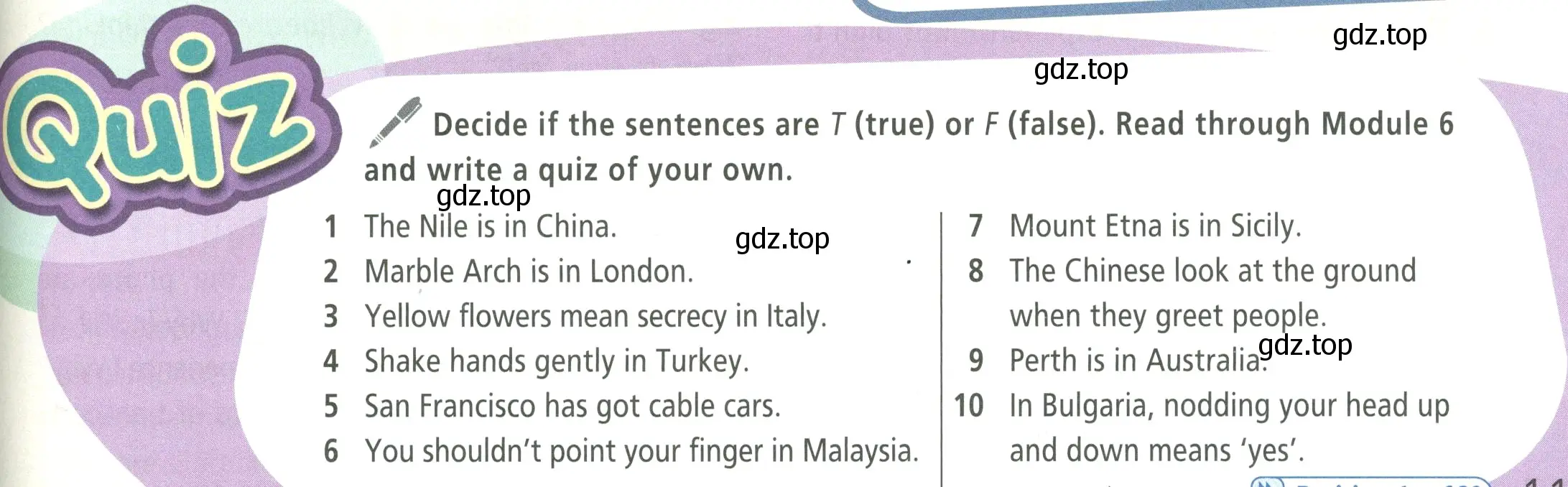 Условие номер Quiz (страница 111) гдз по английскому языку 5 класс Баранова, Дули, учебник