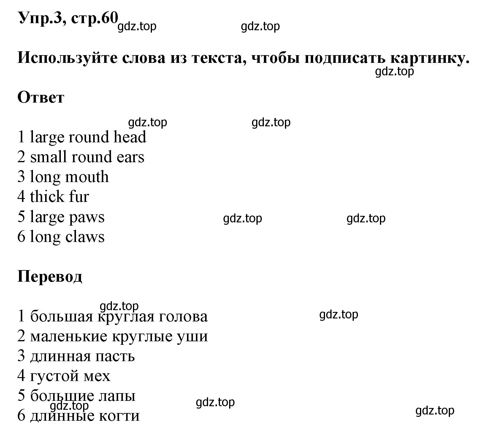 Решение номер 3 (страница 60) гдз по английскому языку 5 класс Баранова, Дули, учебник