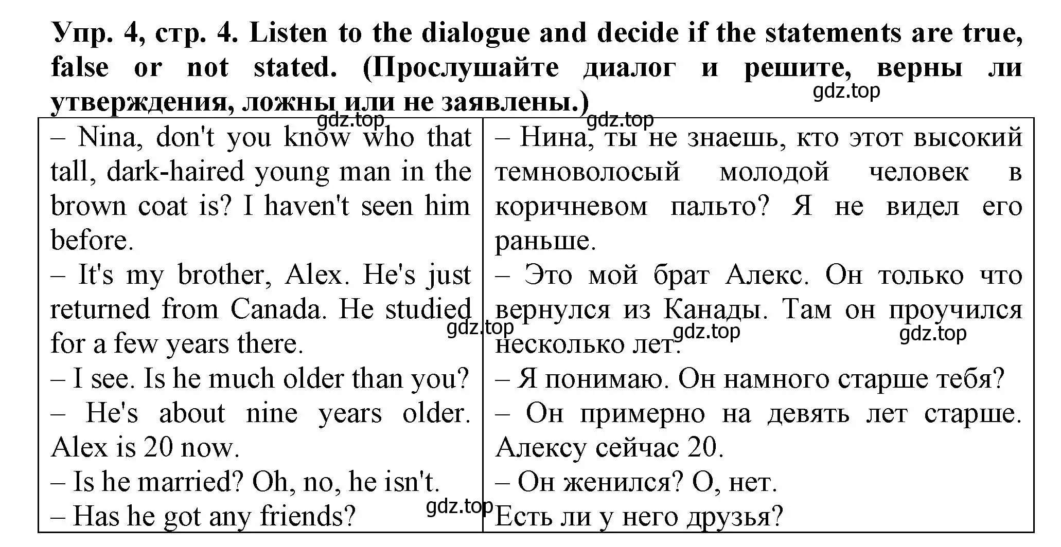 Решение номер 4 (страница 4) гдз по английскому языку 5 класс Терентьева, контрольные задания