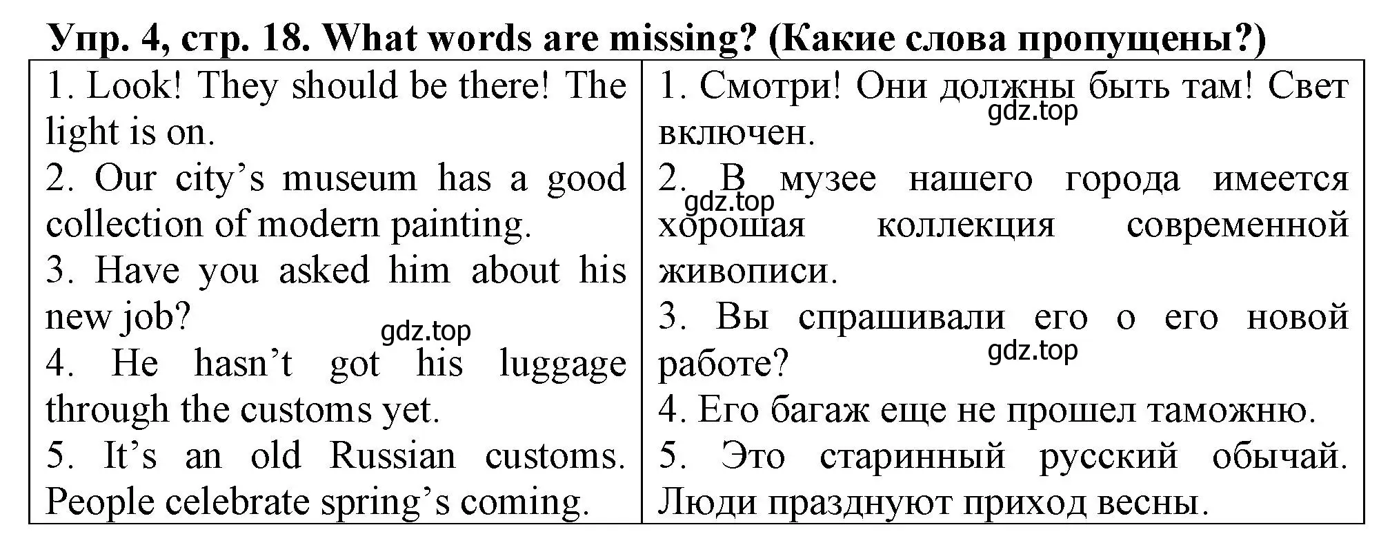 Решение номер 4 (страница 18) гдз по английскому языку 5 класс Терентьева, контрольные задания