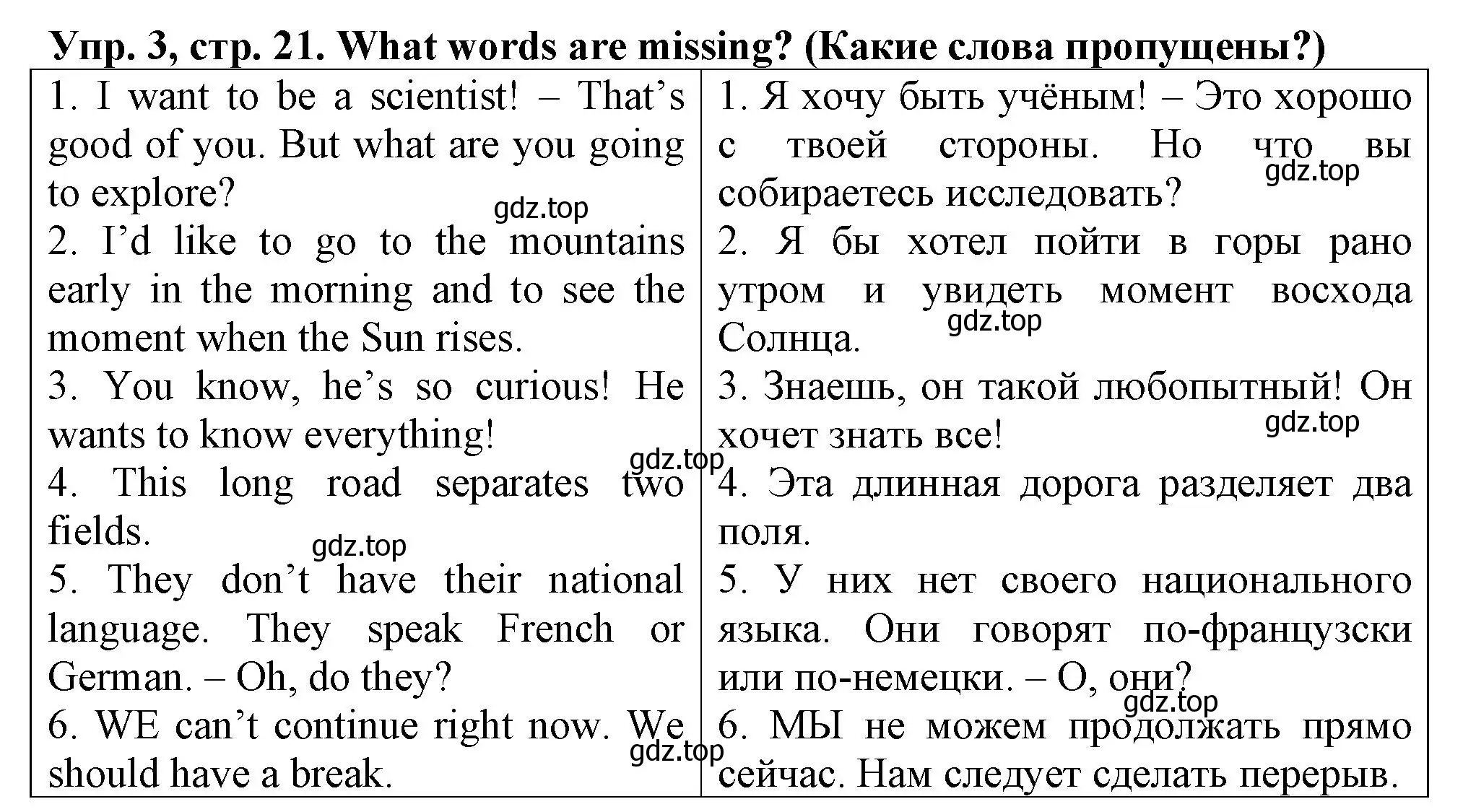 Решение номер 3 (страница 21) гдз по английскому языку 5 класс Терентьева, контрольные задания