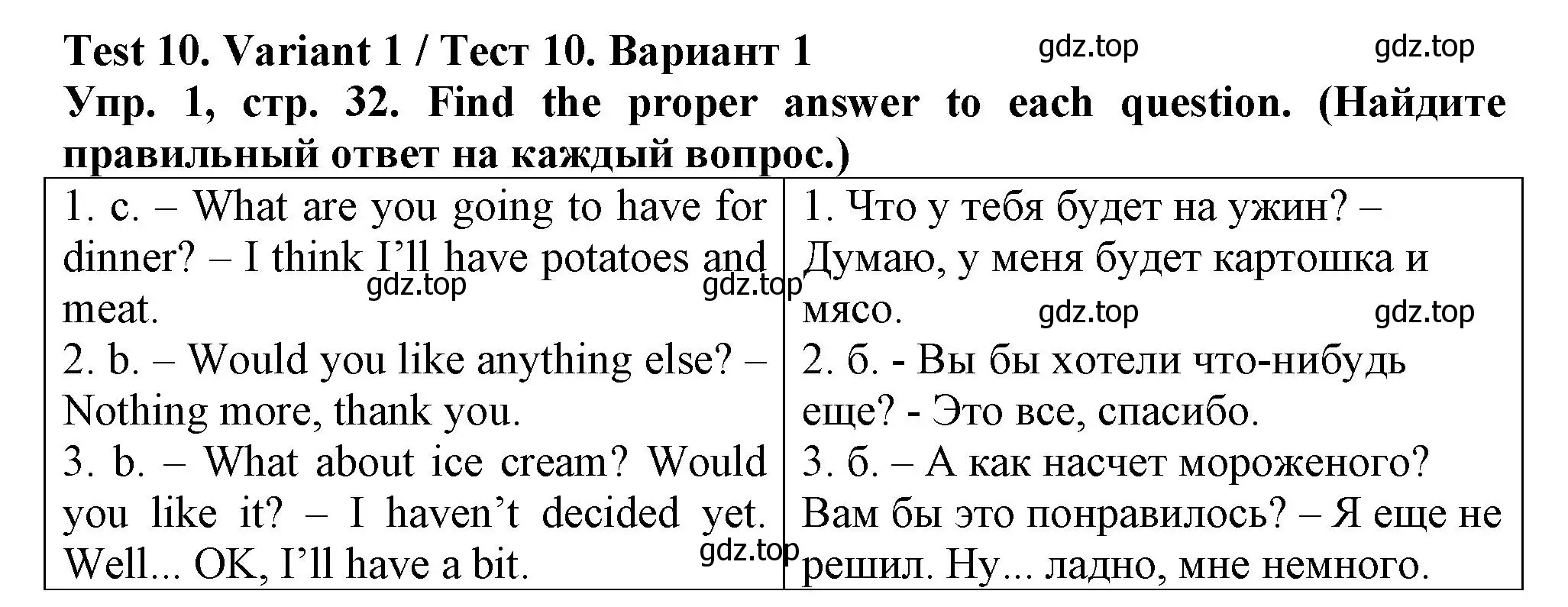 Решение номер 1 (страница 32) гдз по английскому языку 5 класс Терентьева, контрольные задания