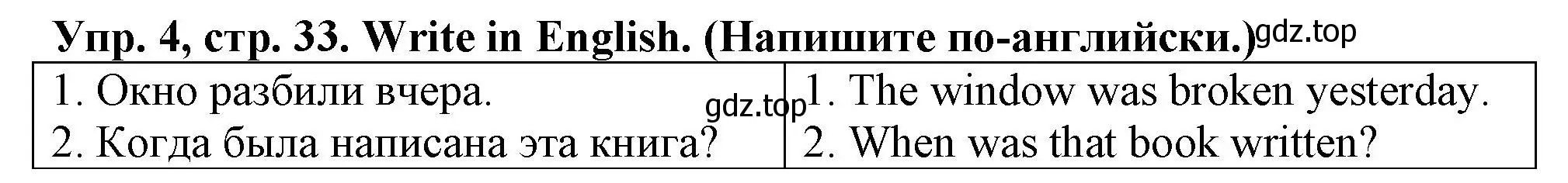 Решение номер 4 (страница 33) гдз по английскому языку 5 класс Терентьева, контрольные задания