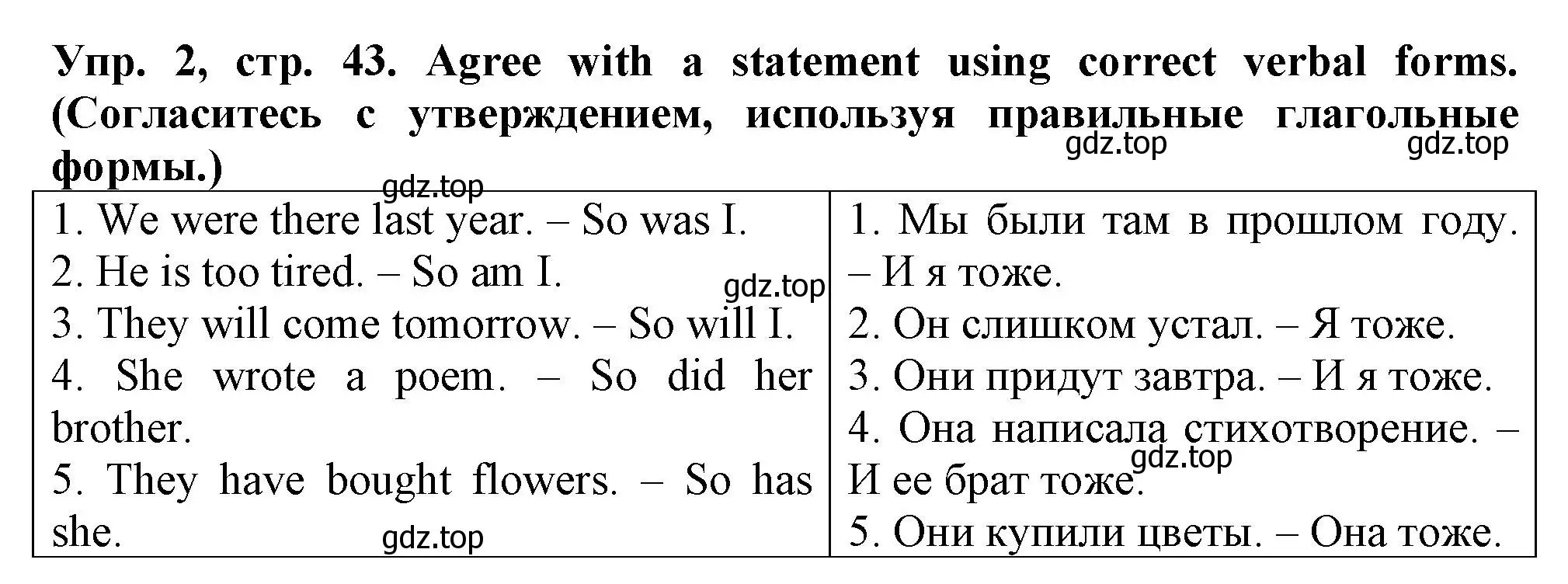 Решение номер 2 (страница 43) гдз по английскому языку 5 класс Терентьева, контрольные задания