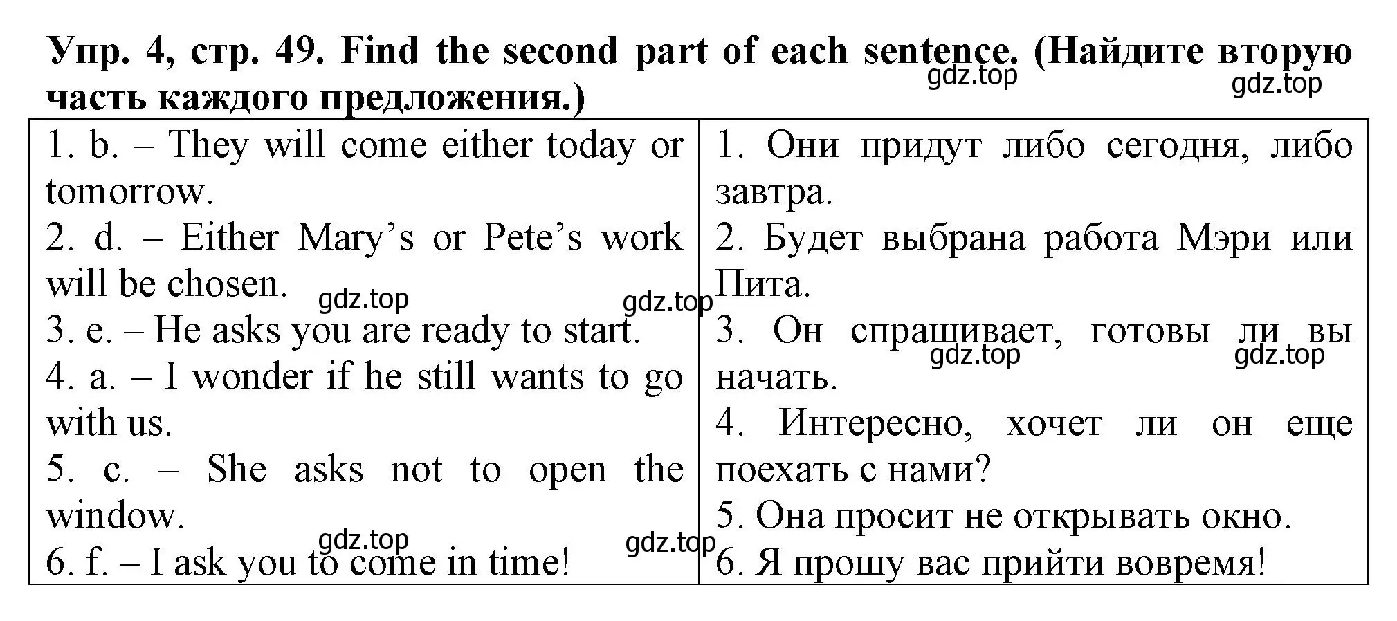 Решение номер 4 (страница 49) гдз по английскому языку 5 класс Терентьева, контрольные задания