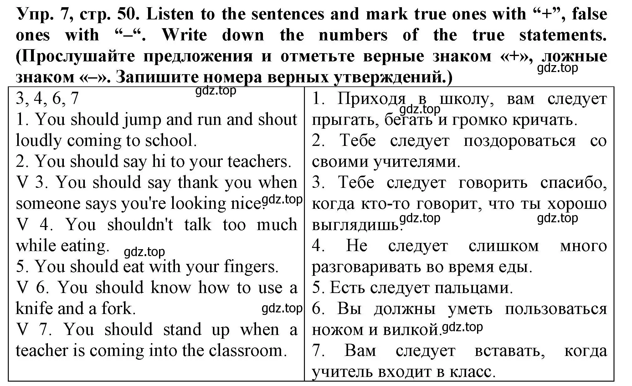 Решение номер 7 (страница 50) гдз по английскому языку 5 класс Терентьева, контрольные задания