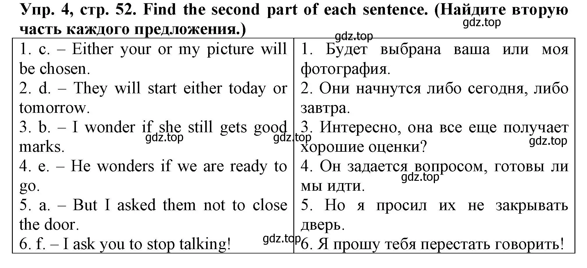 Решение номер 4 (страница 52) гдз по английскому языку 5 класс Терентьева, контрольные задания