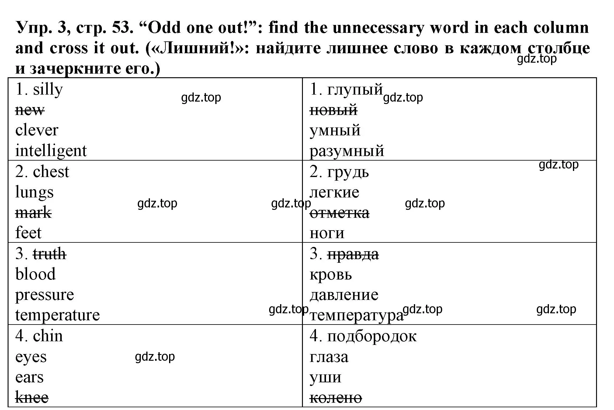 Решение номер 3 (страница 53) гдз по английскому языку 5 класс Терентьева, контрольные задания