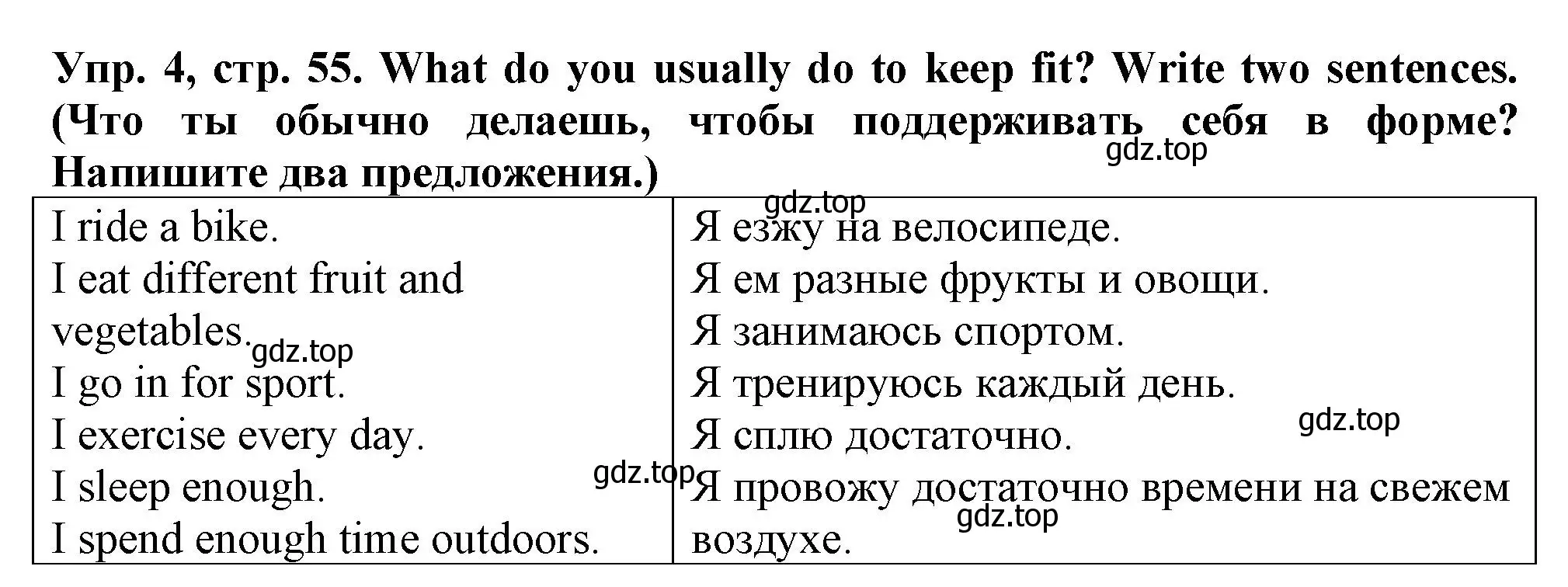 Решение номер 4 (страница 55) гдз по английскому языку 5 класс Терентьева, контрольные задания