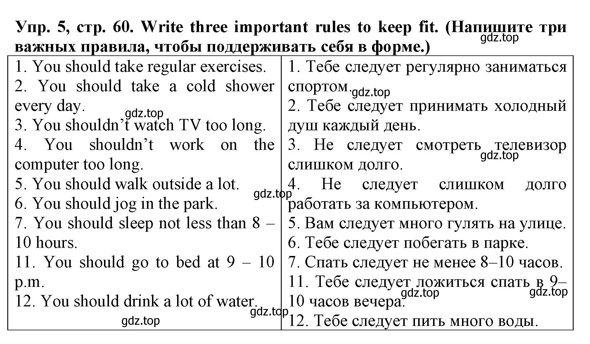 Решение номер 5 (страница 60) гдз по английскому языку 5 класс Терентьева, контрольные задания