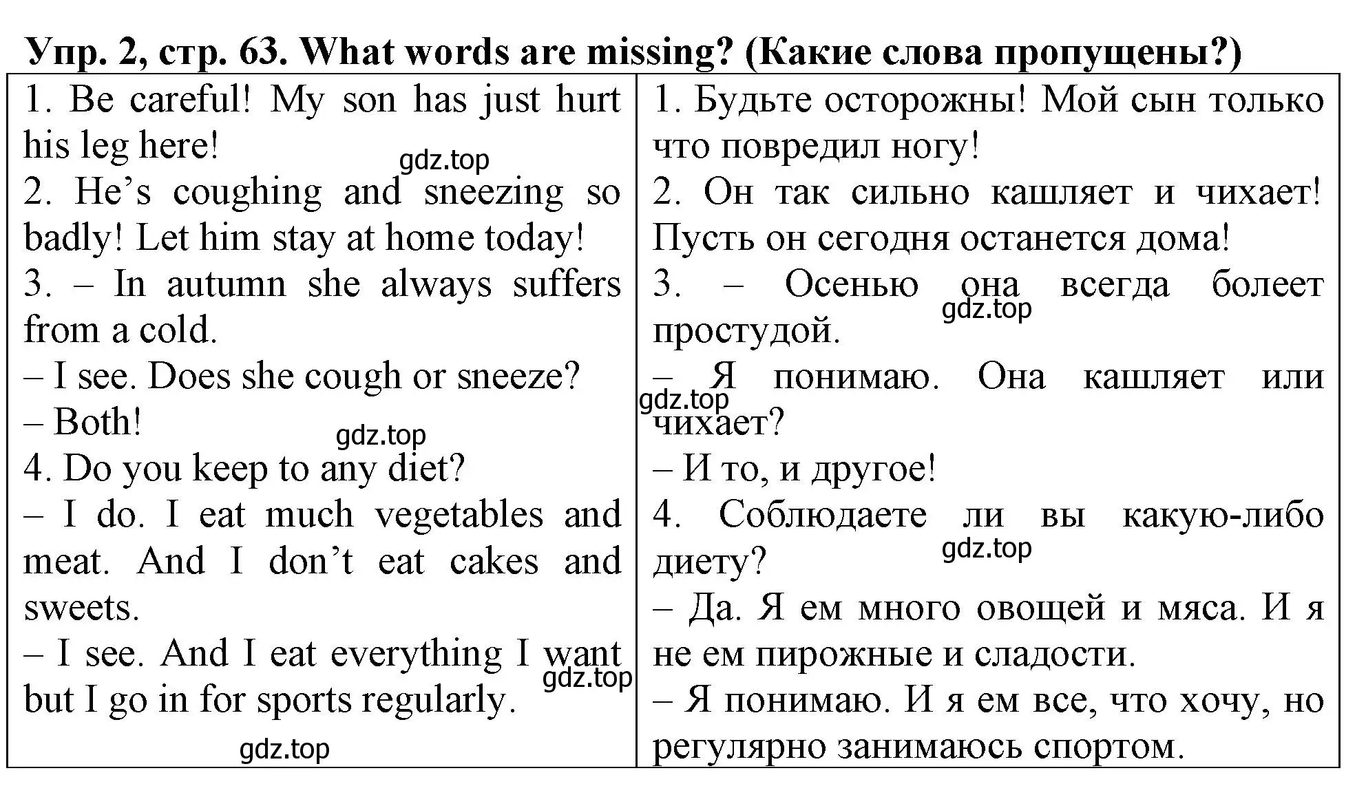 Решение номер 2 (страница 63) гдз по английскому языку 5 класс Терентьева, контрольные задания