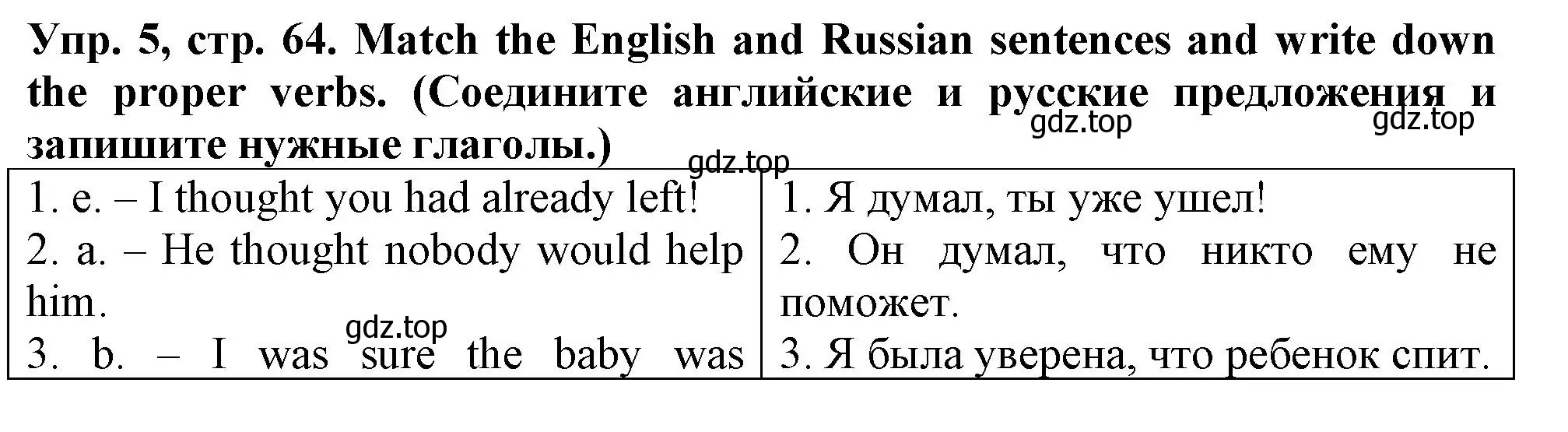 Решение номер 5 (страница 64) гдз по английскому языку 5 класс Терентьева, контрольные задания