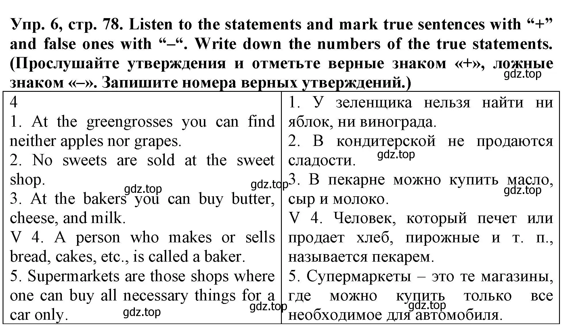 Решение номер 6 (страница 78) гдз по английскому языку 5 класс Терентьева, контрольные задания