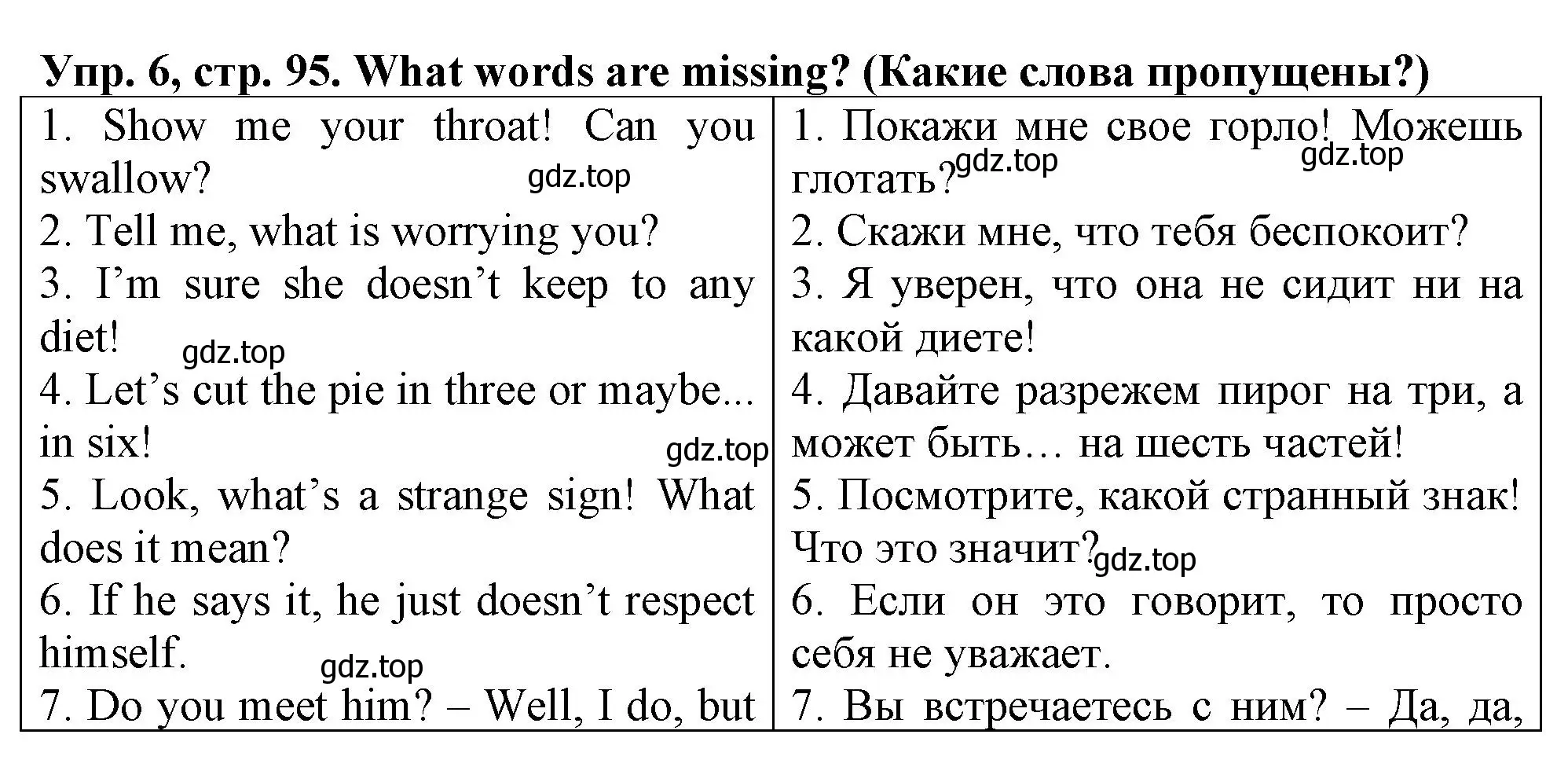 Решение номер 6 (страница 95) гдз по английскому языку 5 класс Терентьева, контрольные задания