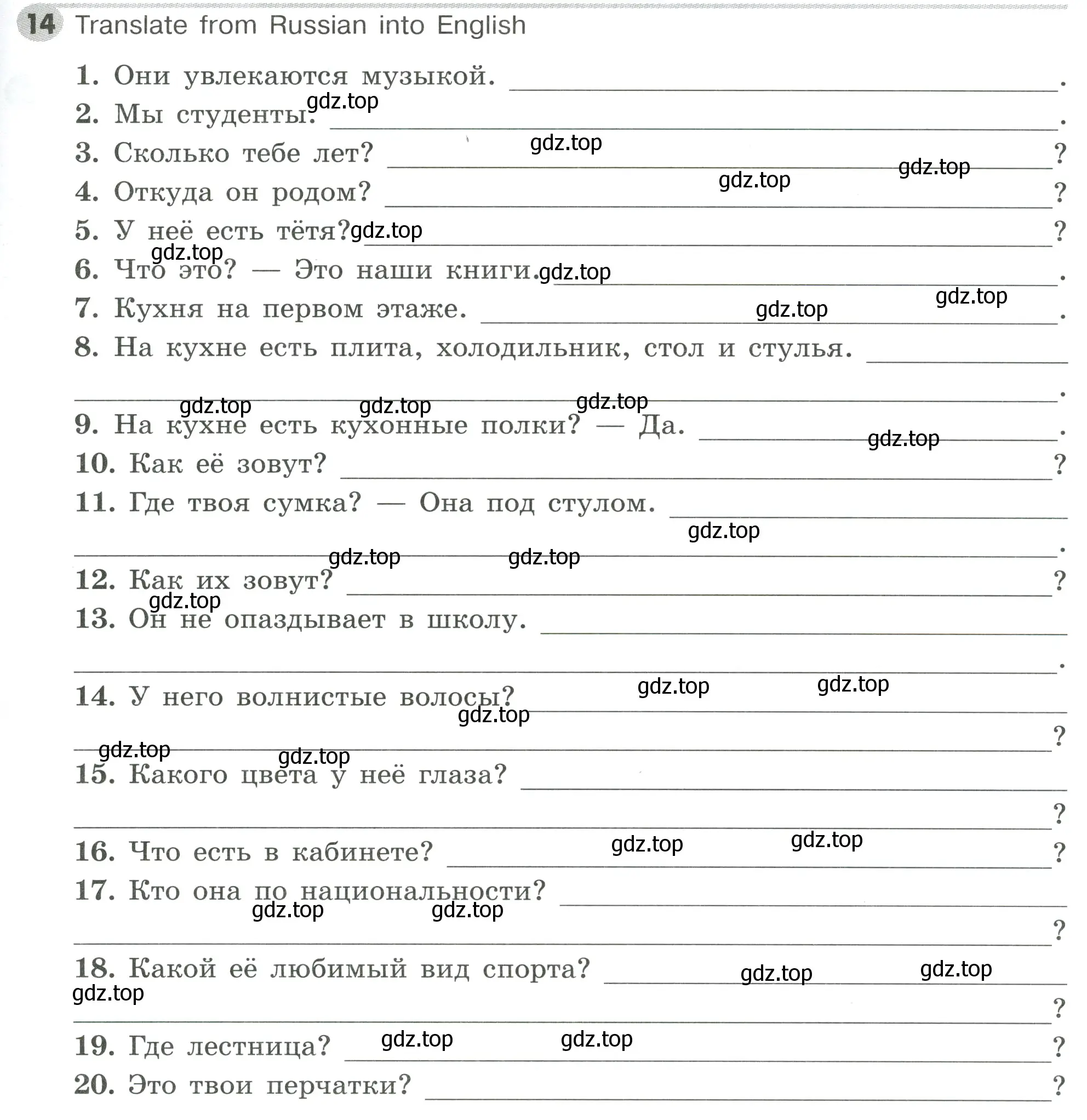 Условие номер 14 (страница 47) гдз по английскому языку 5 класс Тимофеева, грамматический тренажёр