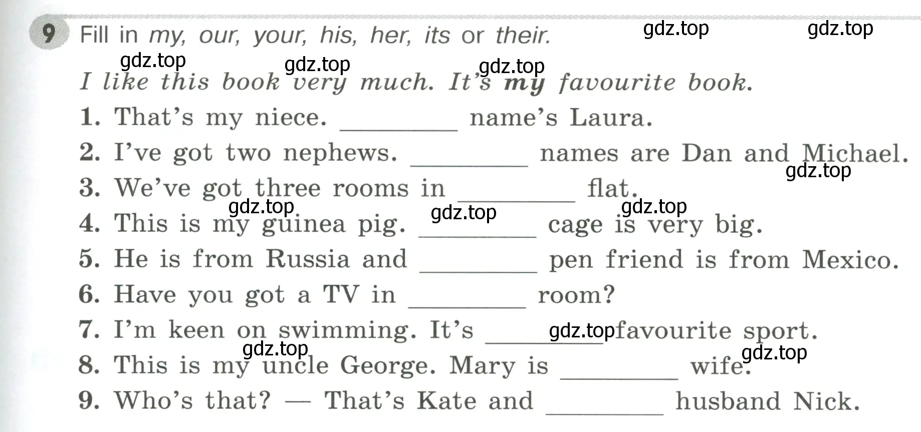 Условие номер 9 (страница 45) гдз по английскому языку 5 класс Тимофеева, грамматический тренажёр