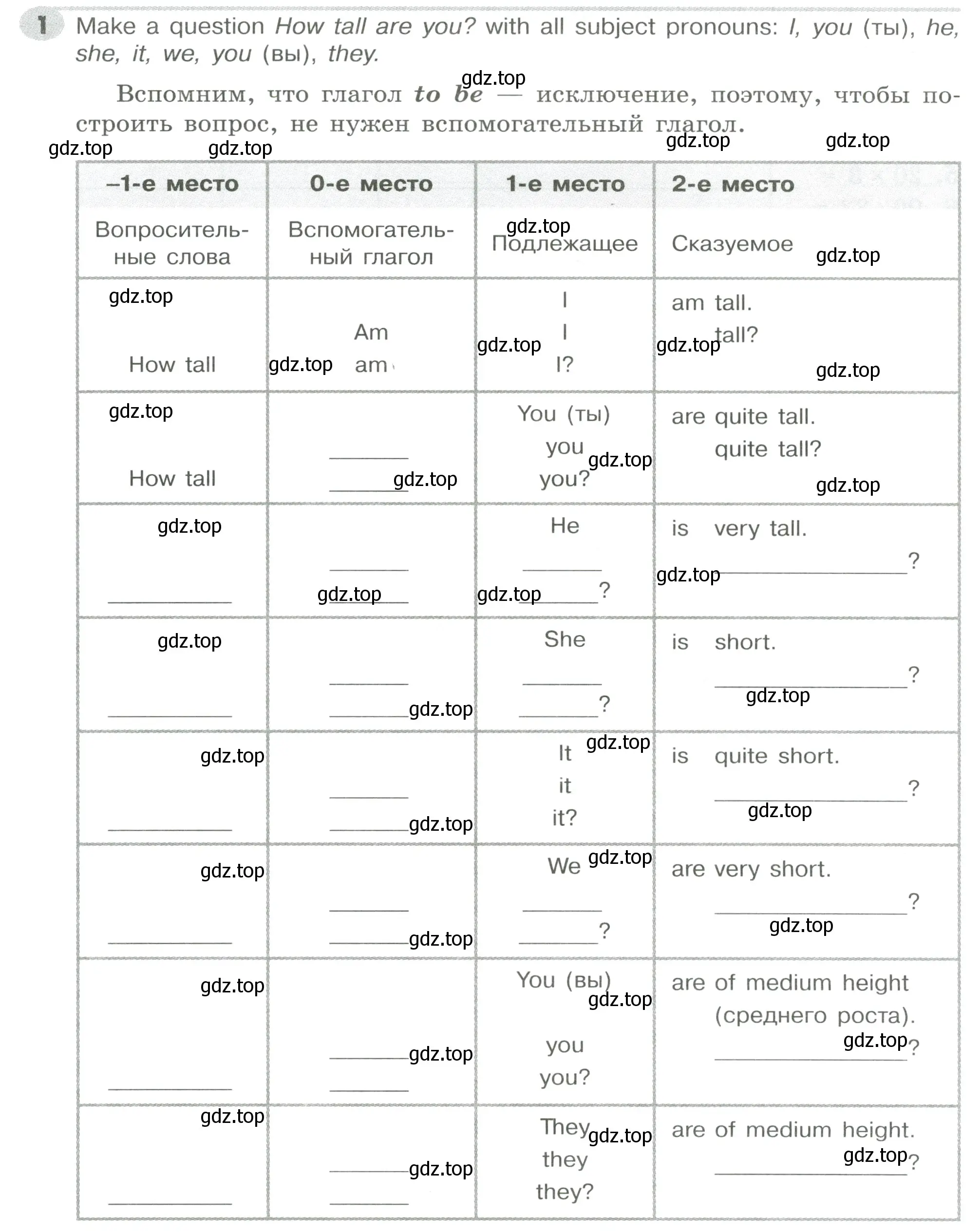 Условие номер 1 (страница 48) гдз по английскому языку 5 класс Тимофеева, грамматический тренажёр