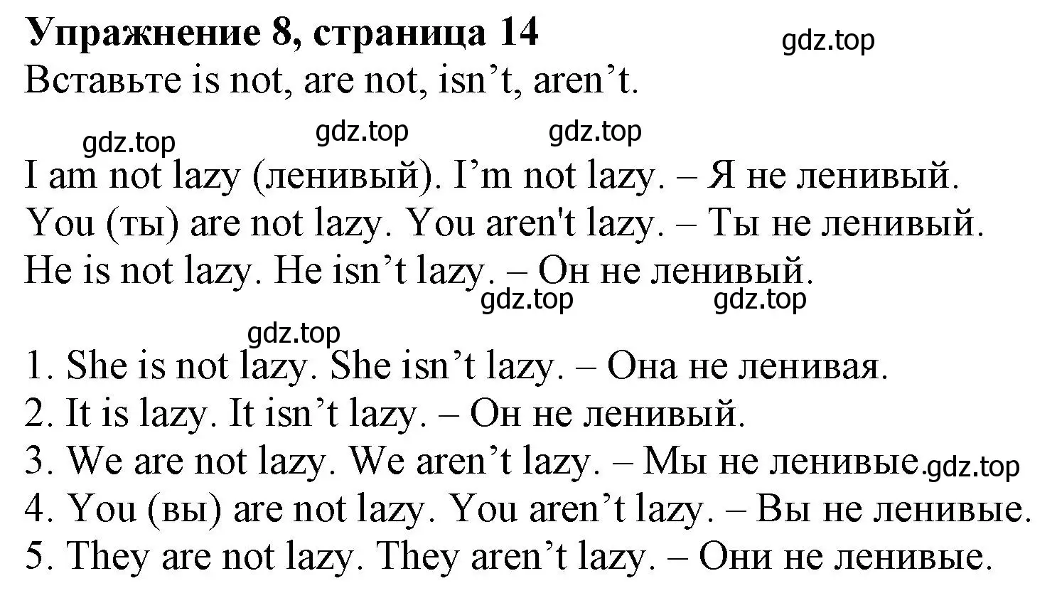 Решение номер 8 (страница 15) гдз по английскому языку 5 класс Тимофеева, грамматический тренажёр