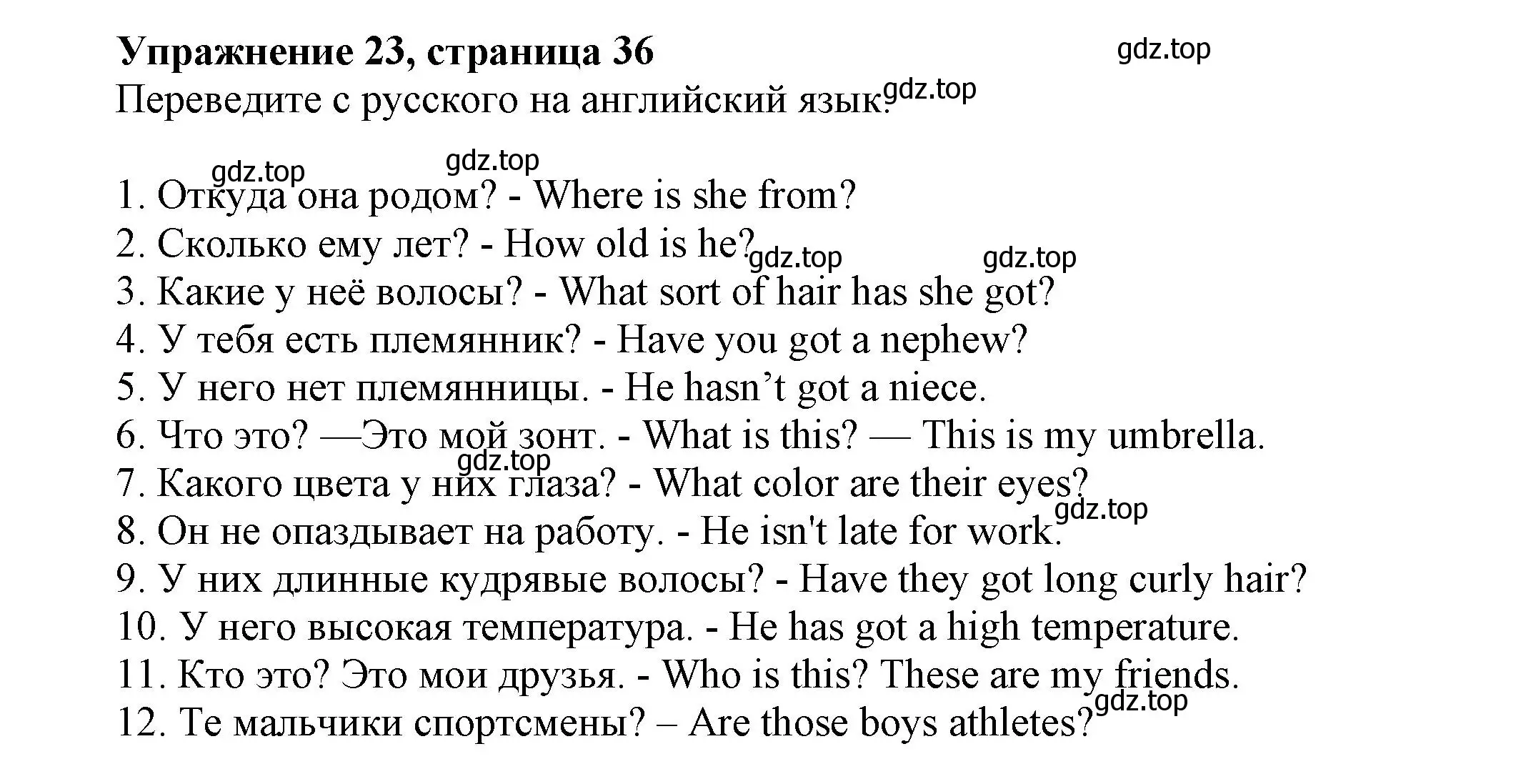 Решение номер 23 (страница 36) гдз по английскому языку 5 класс Тимофеева, грамматический тренажёр