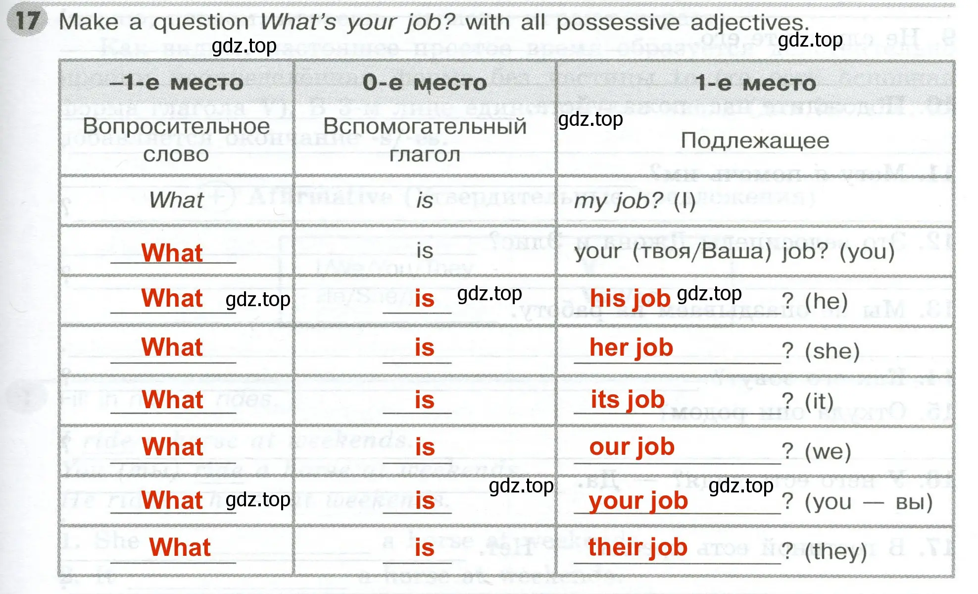 Решение 2. номер 17 (страница 59) гдз по английскому языку 5 класс Тимофеева, грамматический тренажёр