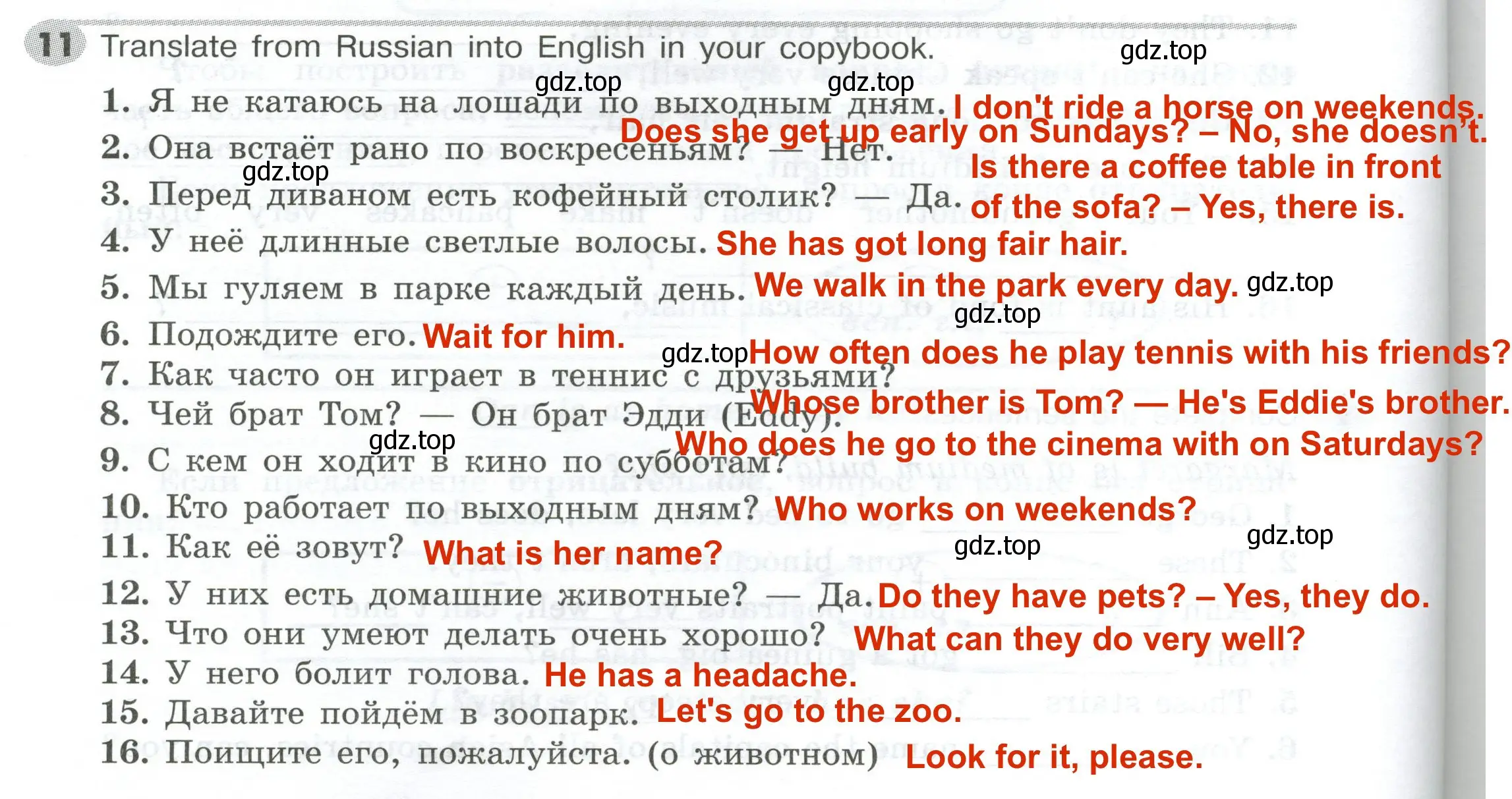 Решение 2. номер 11 (страница 70) гдз по английскому языку 5 класс Тимофеева, грамматический тренажёр