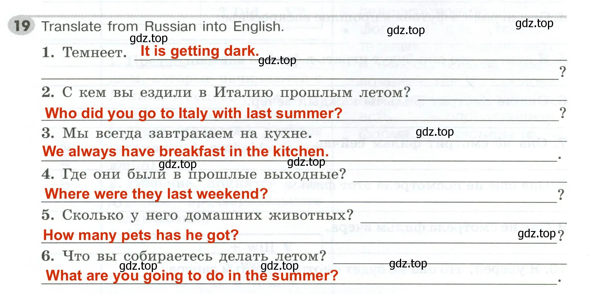 Решение 2. номер 19 (страница 126) гдз по английскому языку 5 класс Тимофеева, грамматический тренажёр