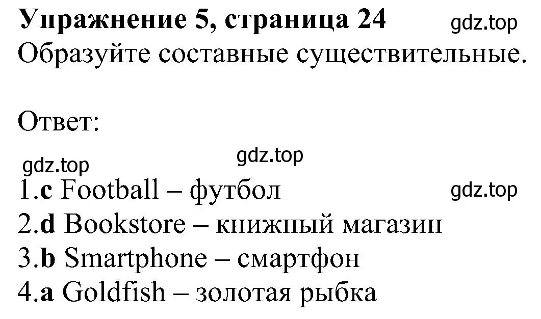 Решение номер 5 (страница 24) гдз по английскому языку 5 класс Ваулина, Дули, рабочая тетрадь