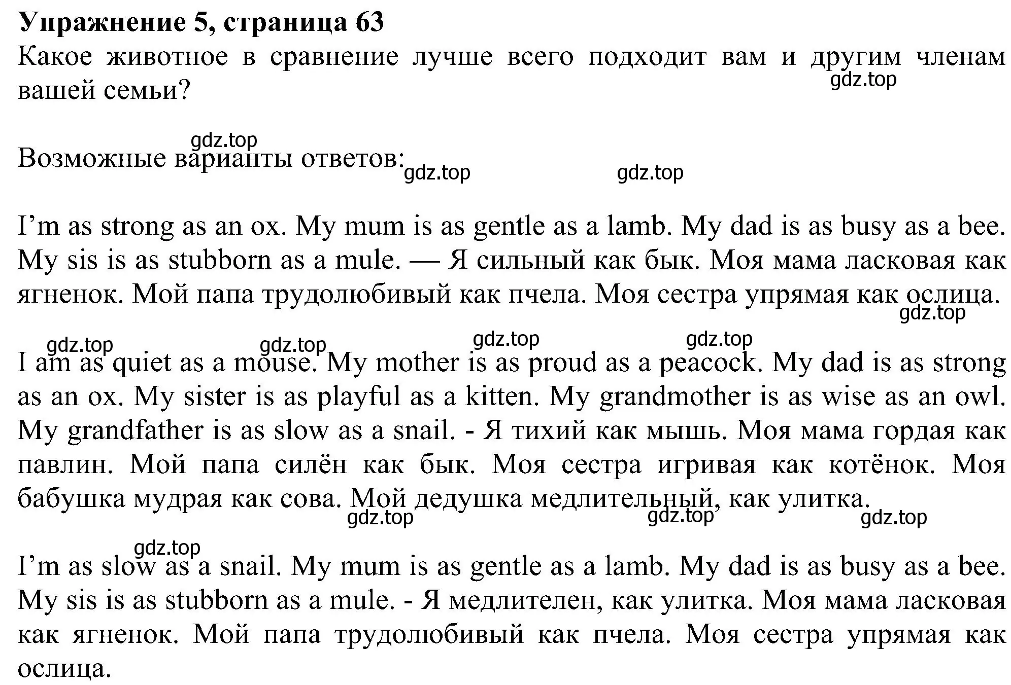 Решение номер 5 (страница 63) гдз по английскому языку 5 класс Ваулина, Дули, учебник