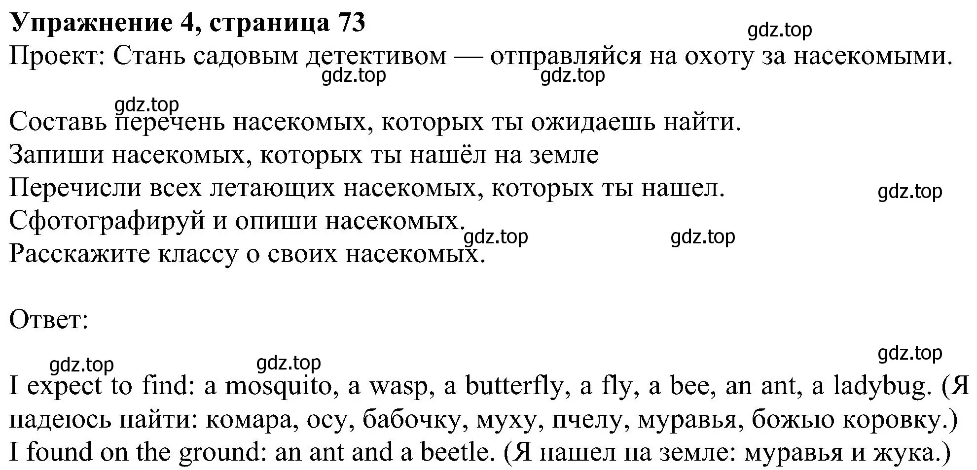 Решение номер 4 (страница 73) гдз по английскому языку 5 класс Ваулина, Дули, учебник