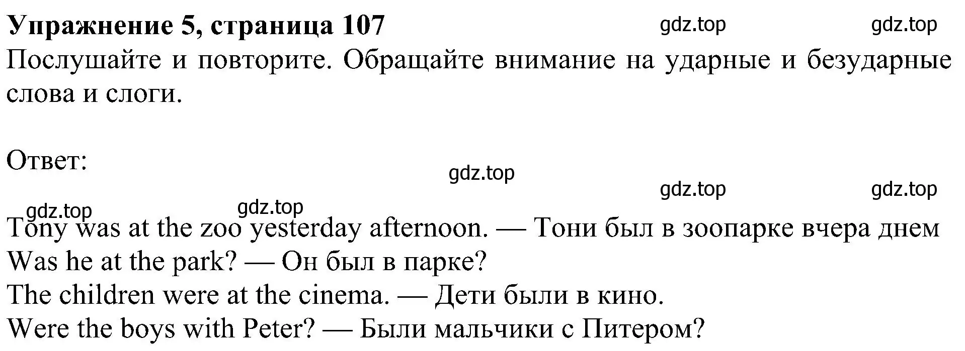 Решение номер 5 (страница 107) гдз по английскому языку 5 класс Ваулина, Дули, учебник