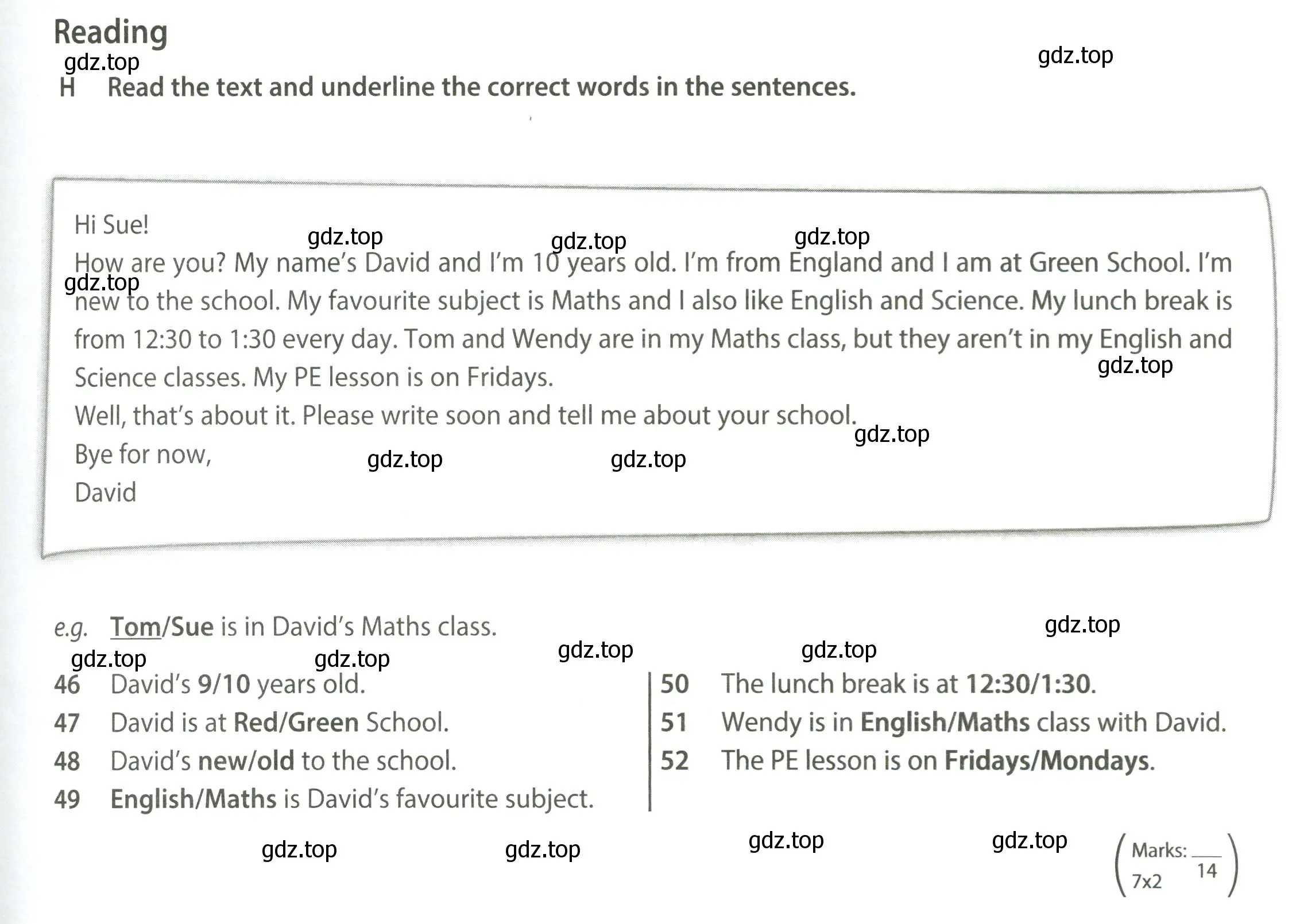 Условие номер H (страница 7) гдз по английскому языку 5 класс Ваулина, Дули, контрольные задания