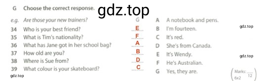 Решение 2. номер G (страница 18) гдз по английскому языку 5 класс Ваулина, Дули, контрольные задания