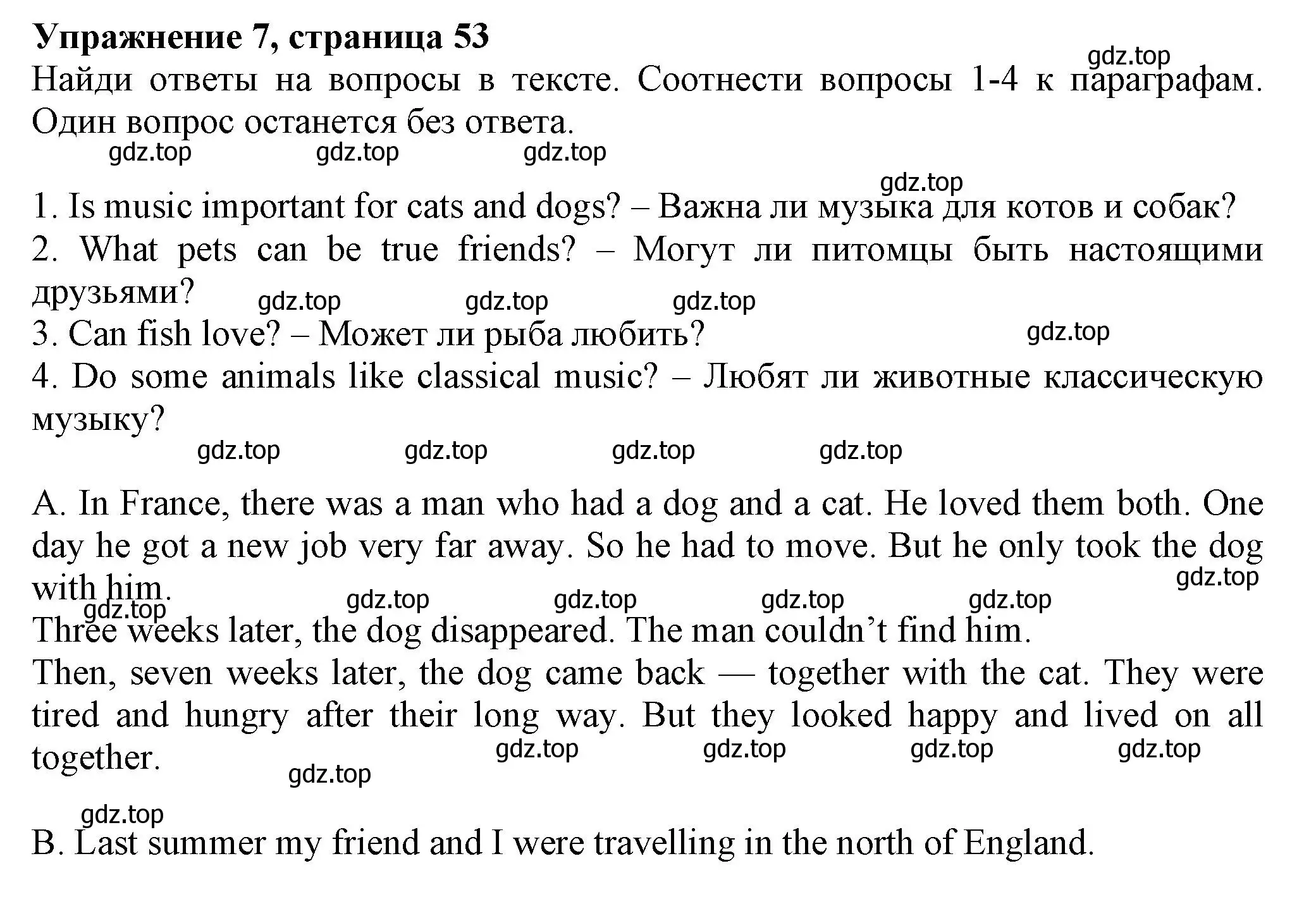 Решение номер 7 (страница 53) гдз по английскому языку 5 класс Ваулина, Подоляко, тренировочные упражнения в формате ГИА